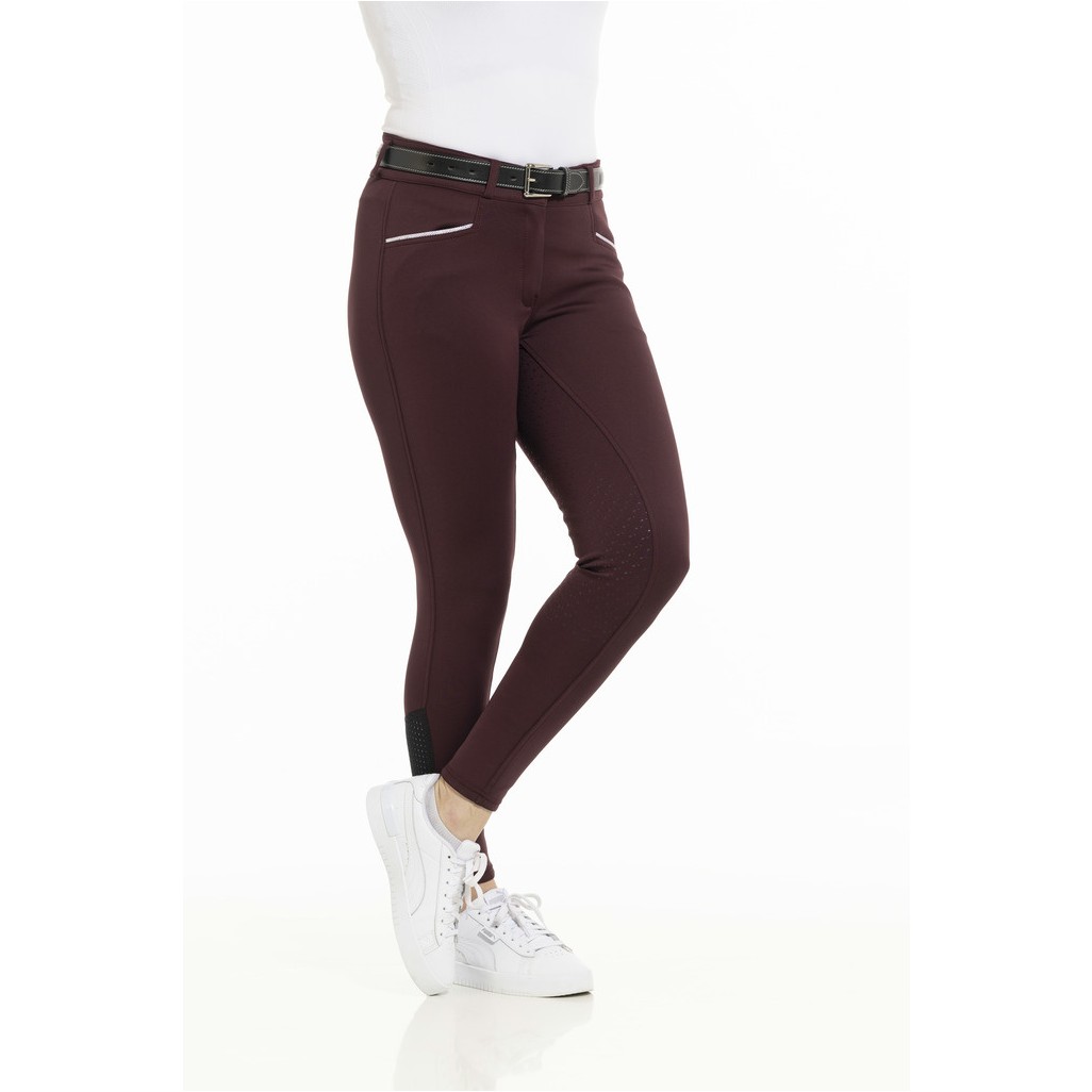 Sommer Damen Reithose Silikon Vollbesatz CLAUDINE Mesh bordeaux