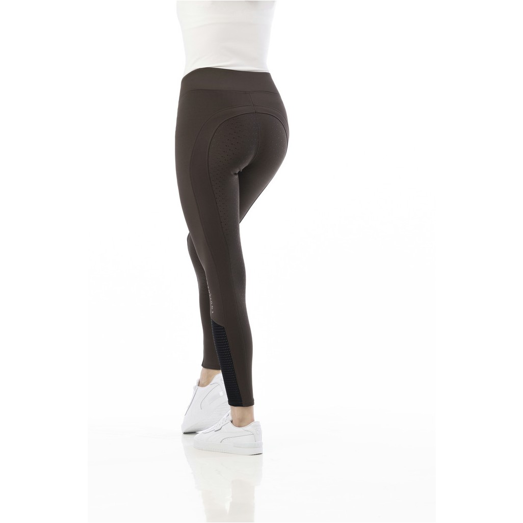 Sommer Damen Reitleggings Silikon Vollbesatz BRIGITTE Mesh nussbraun