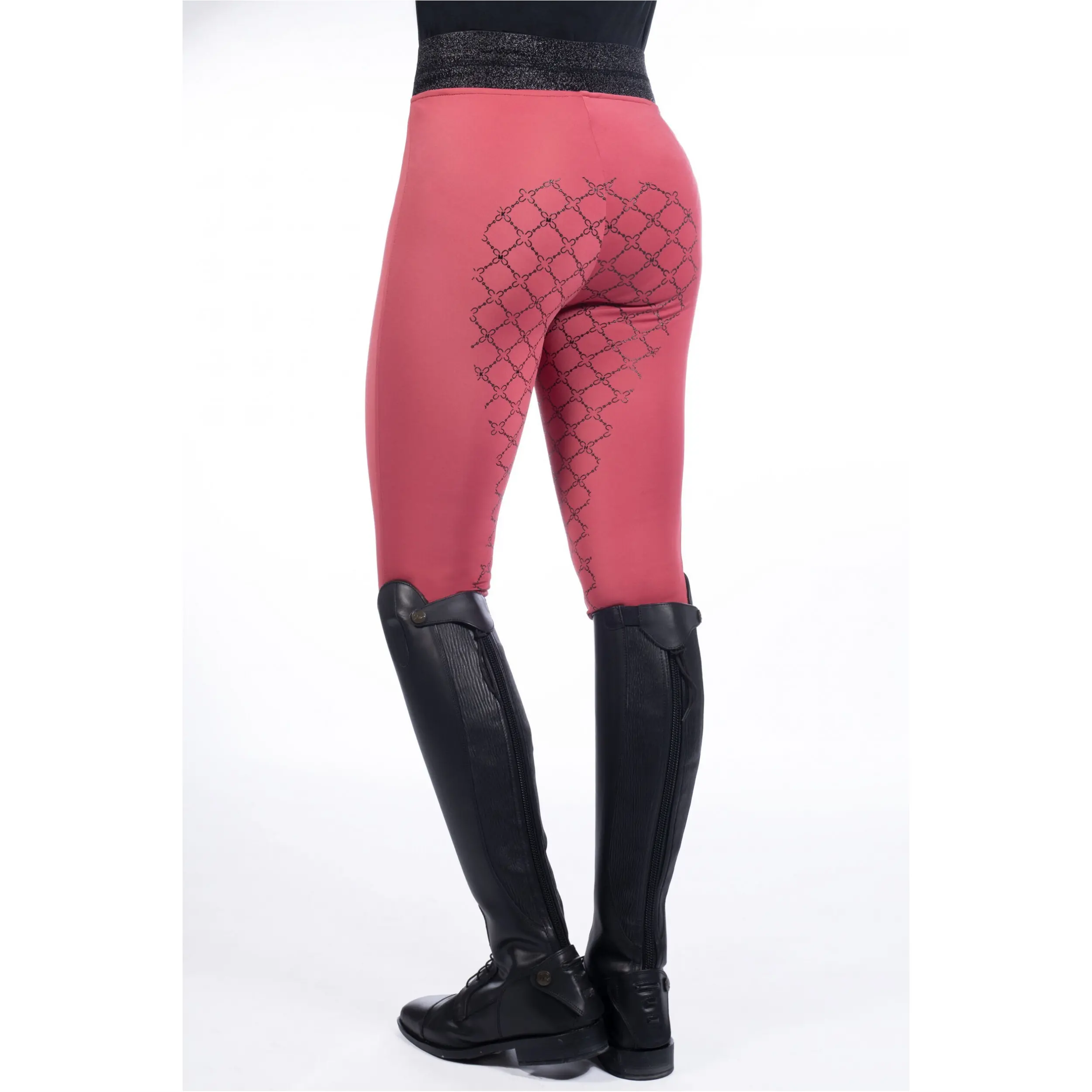 Kinder Reitleggings Silikon Vollbesatz RUBY rostrot