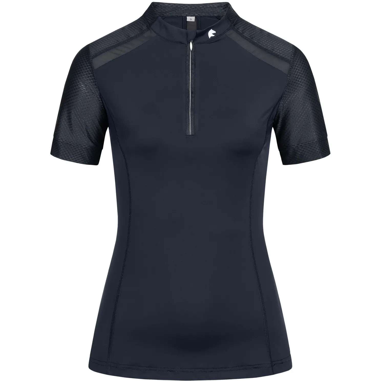 Damen Funktions-Zip-Shirt NANCY mit Mesheinsätzen tiefblau