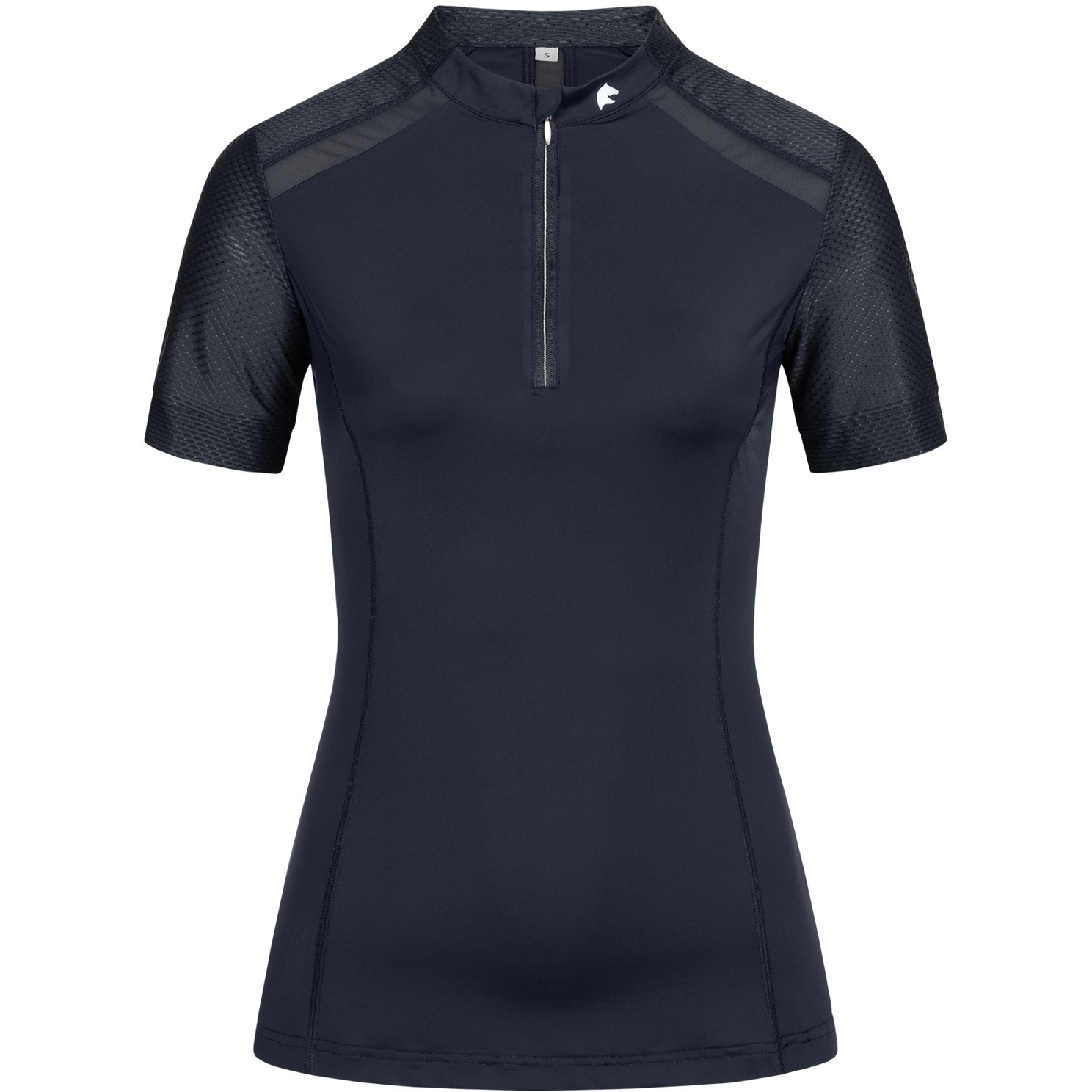 Damen Funktions-Zip-Shirt NANCY mit Mesheinsätzen tiefblau