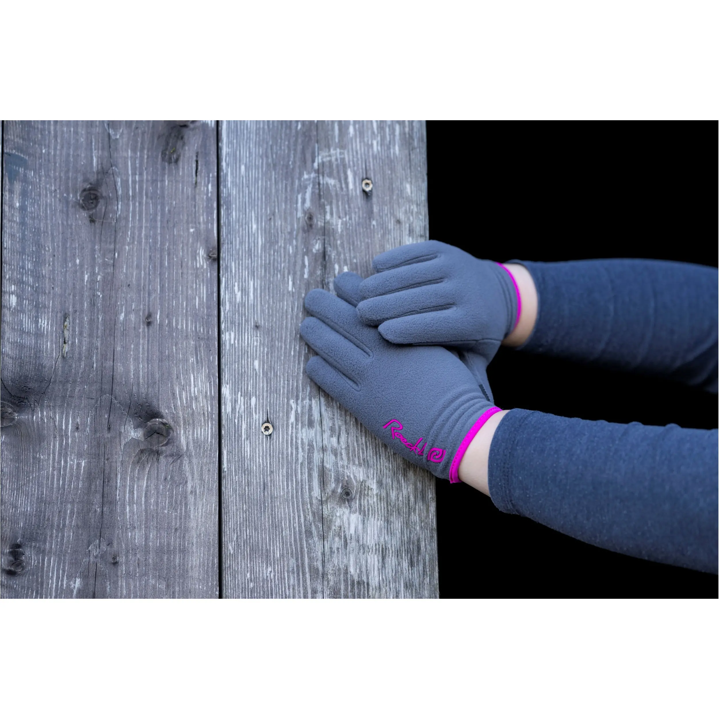 Winter Kinder Outdoorhandschuhe NOVILLE JUNIOR grey pinstripe/pop pink