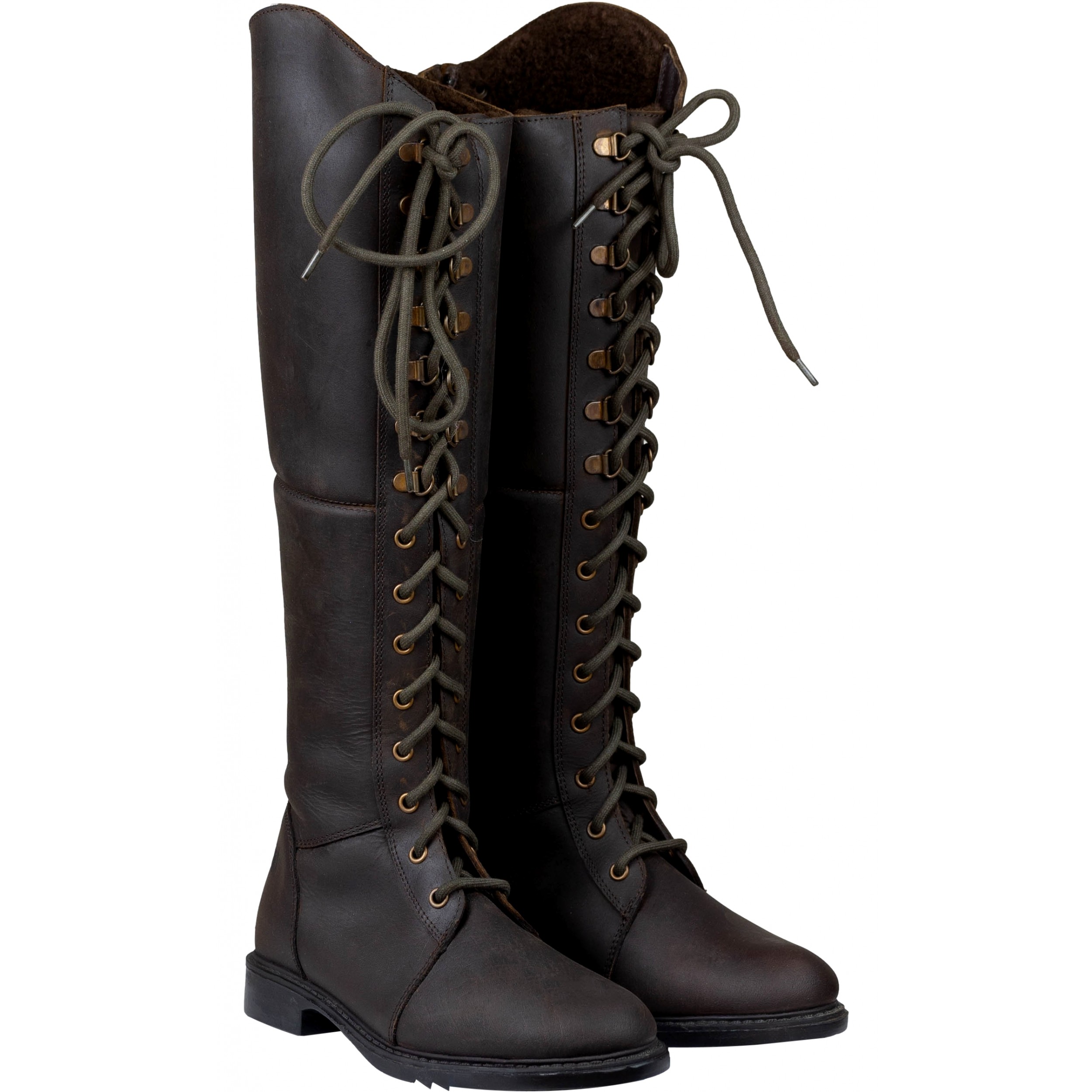 Winter Damen Reitstiefel PERTH Echtleder braun