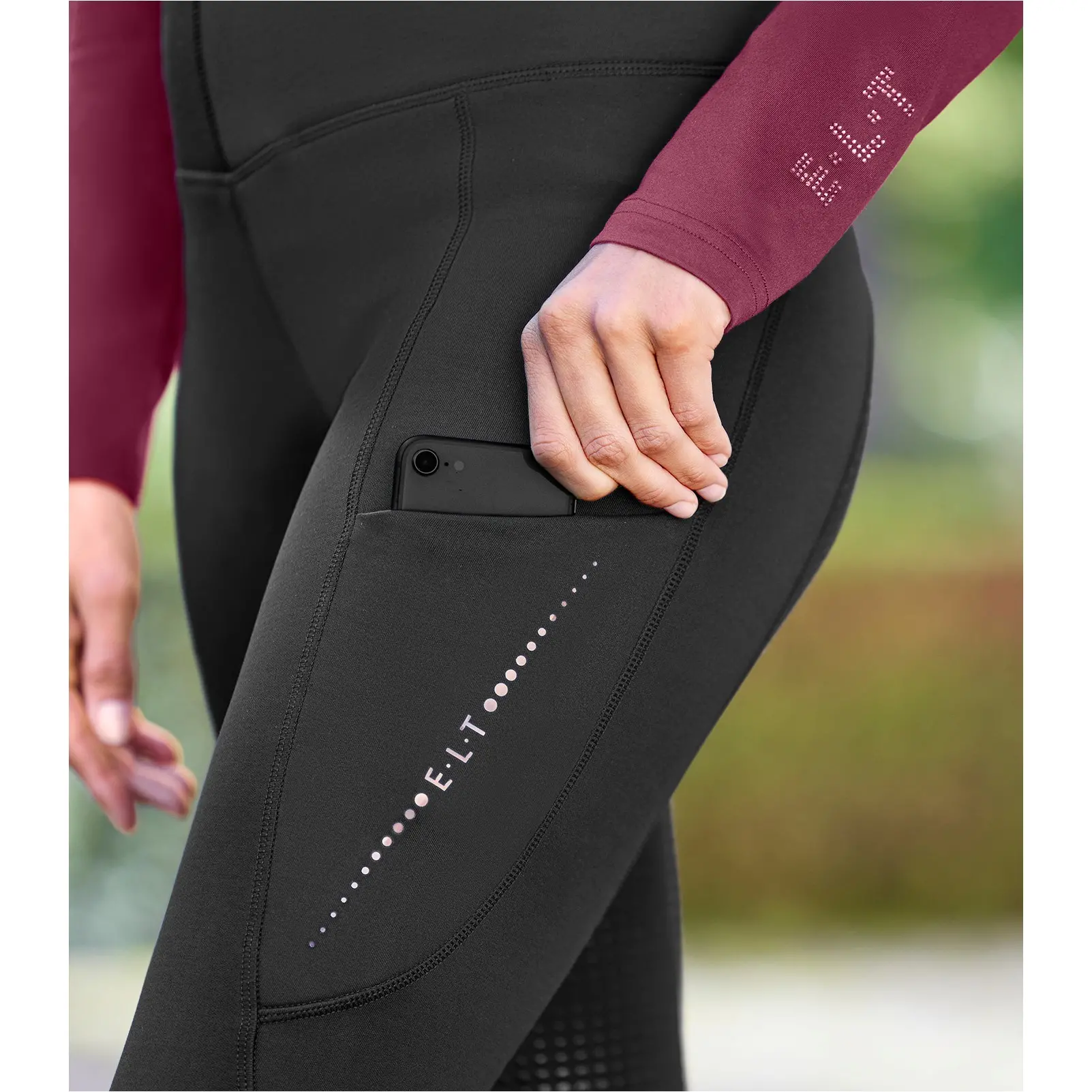 Kinder Thermo-Reitleggings Silikon Vollbesatz MILLA schwarz