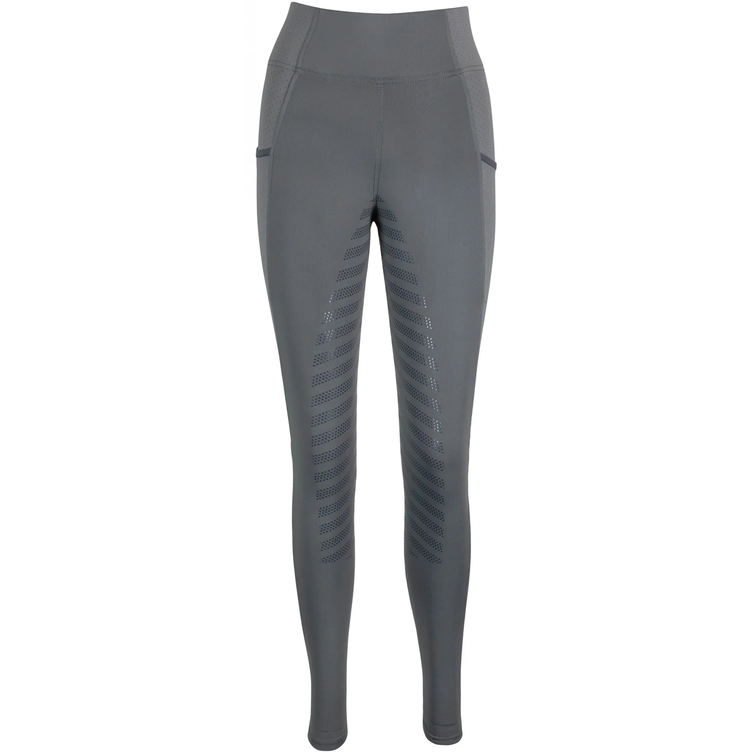 Sommer Kinder Reitleggings Silikon Vollbesatz LEA light graphite