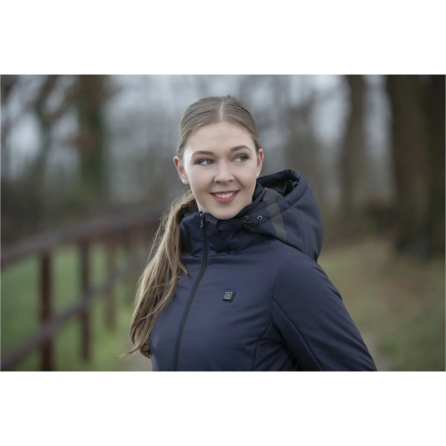 Winter Damen Heizmantel ELEGANT STYLE dunkelblau