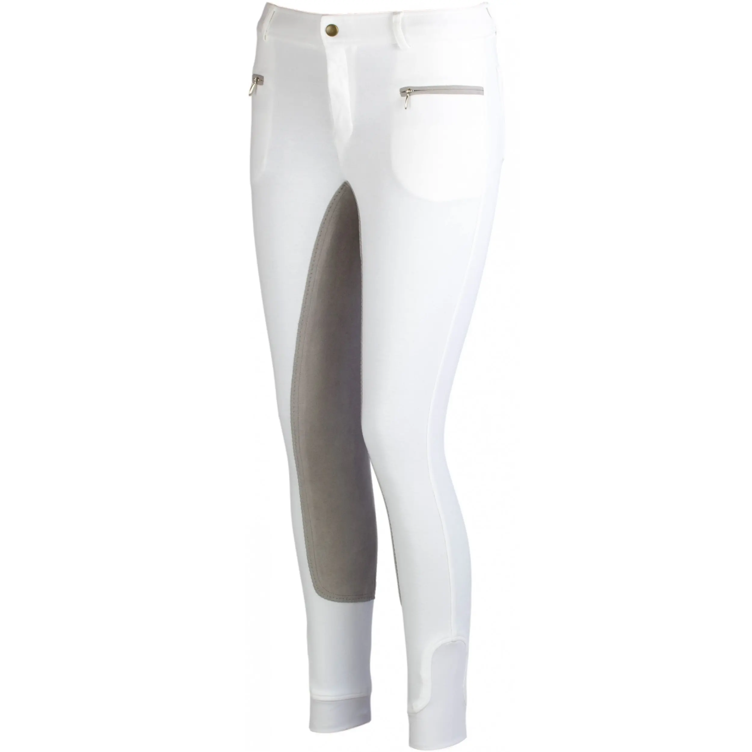 Damen Reithose Vollbesatz Flex BASICLINE weiß/grau