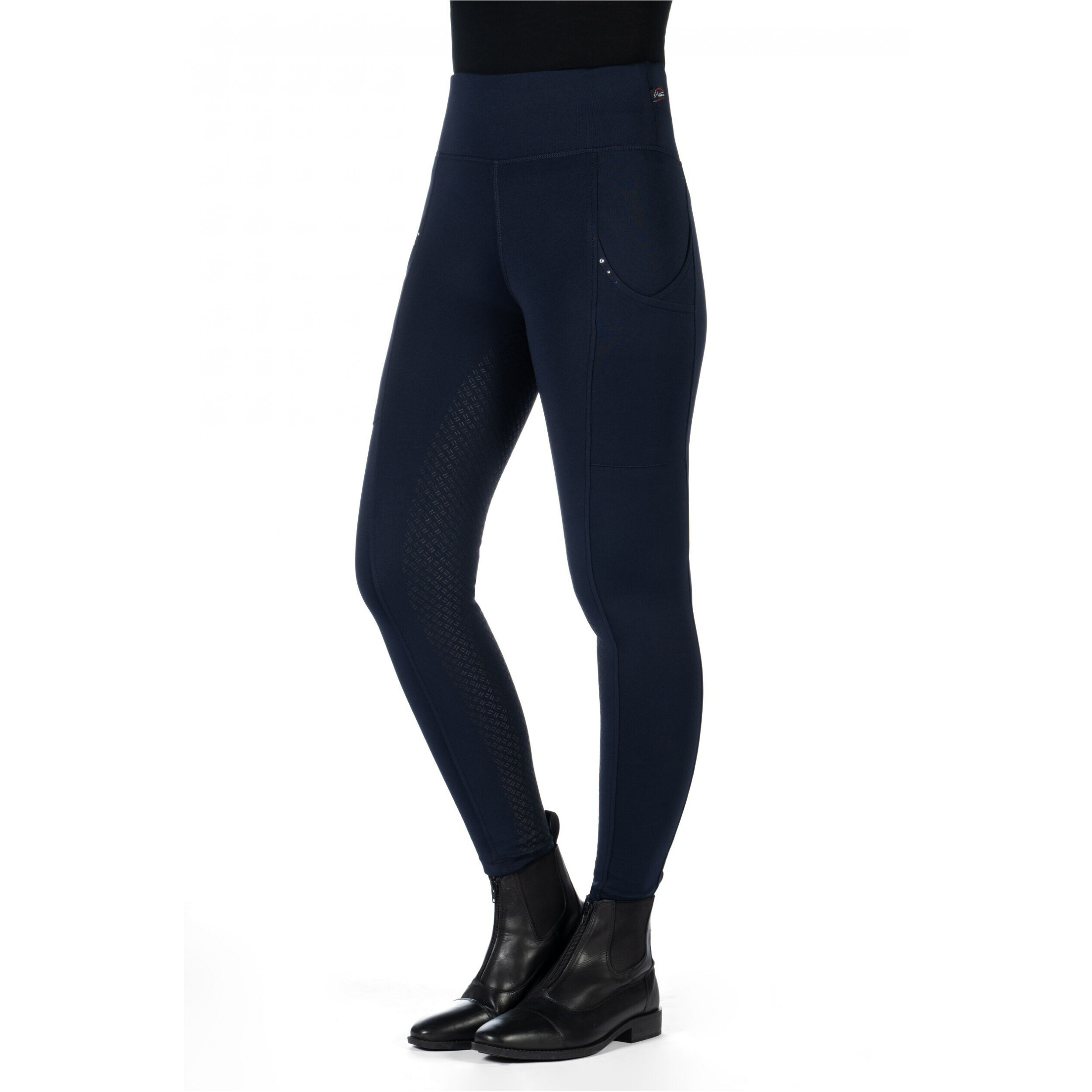 Winter Damen Reitleggings Silikon Vollbesatz COSY II STYLE dunkelblau