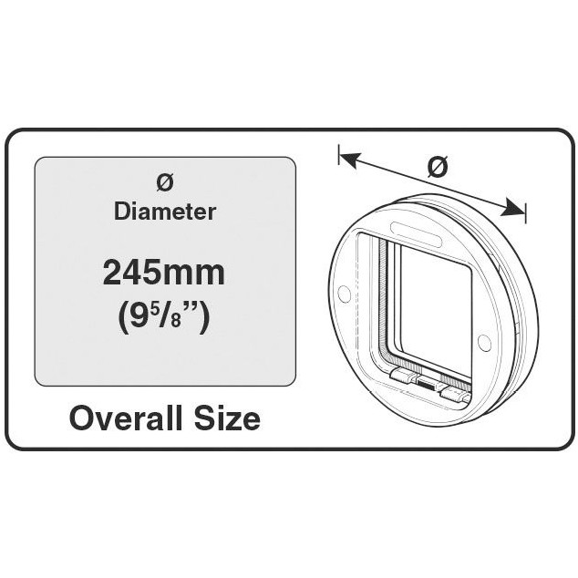 Katzentüre für Glasscheiben 4-WEGE weiß