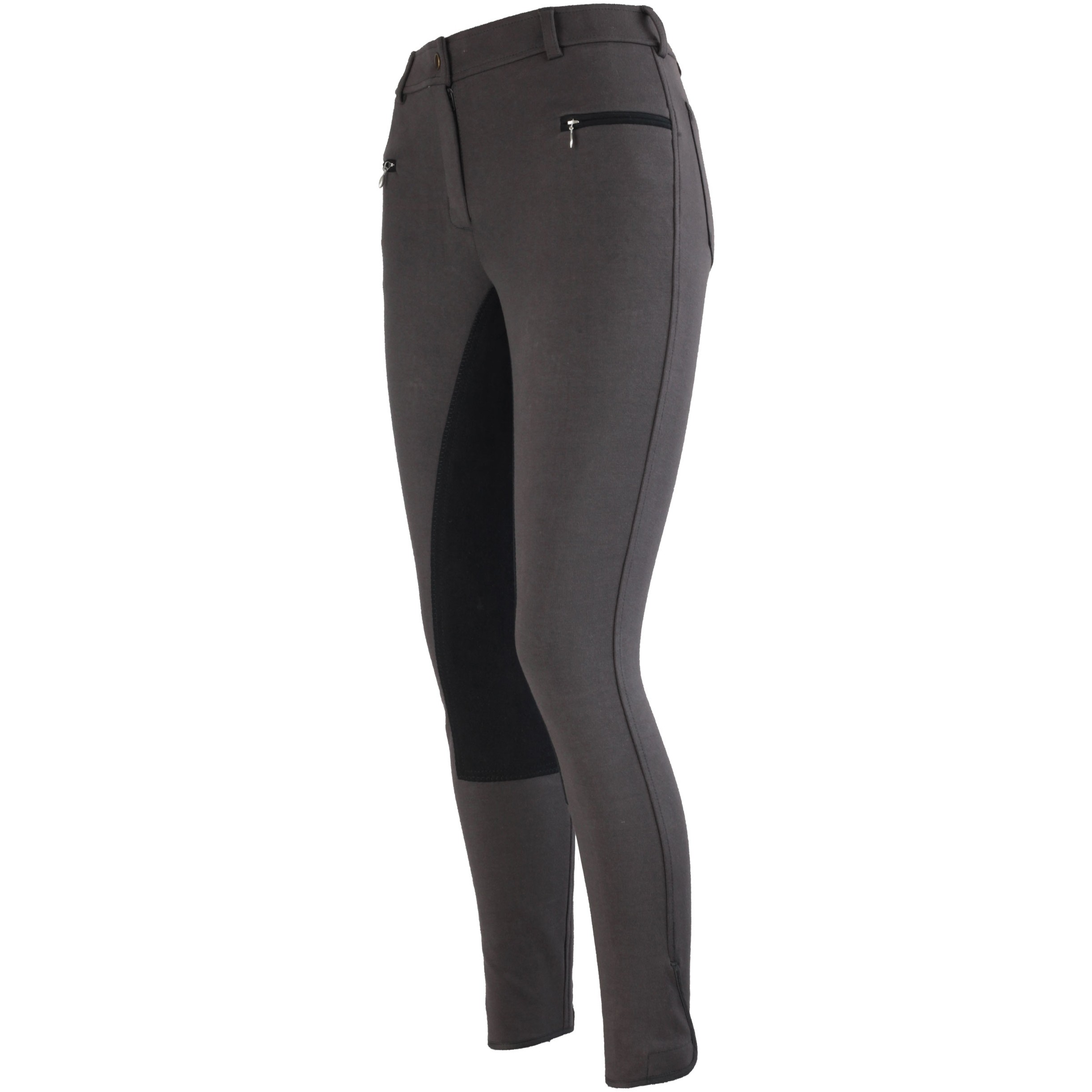 Damen Reithose Vollbesatz BASICLINE dunkelgrau/schwarz