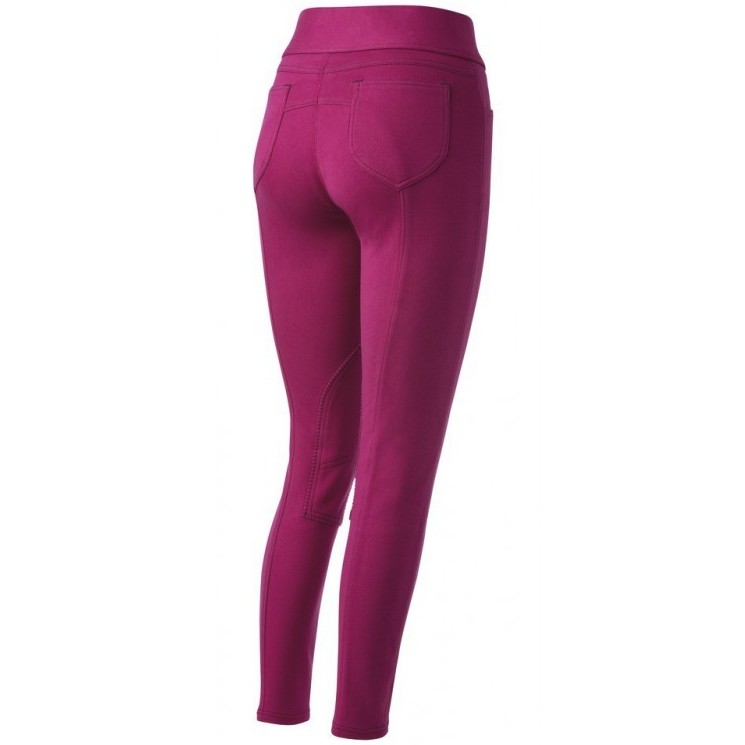 Kinder Reithose Kniebesatz PULL-ON fuchsia