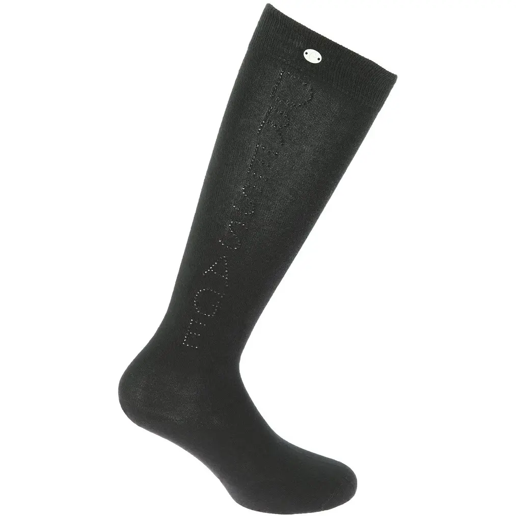 Damen Reitsocken mit Strass DRESSAGE schwarz