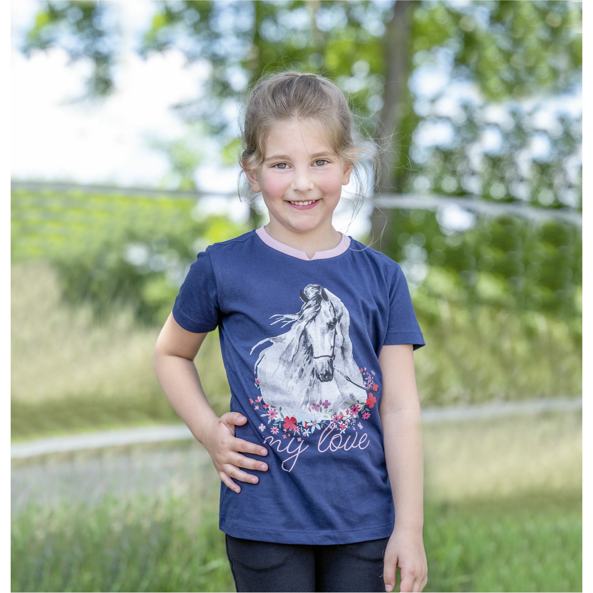 Kinder T-Shirt HORSE SPIRIT dunkelblau