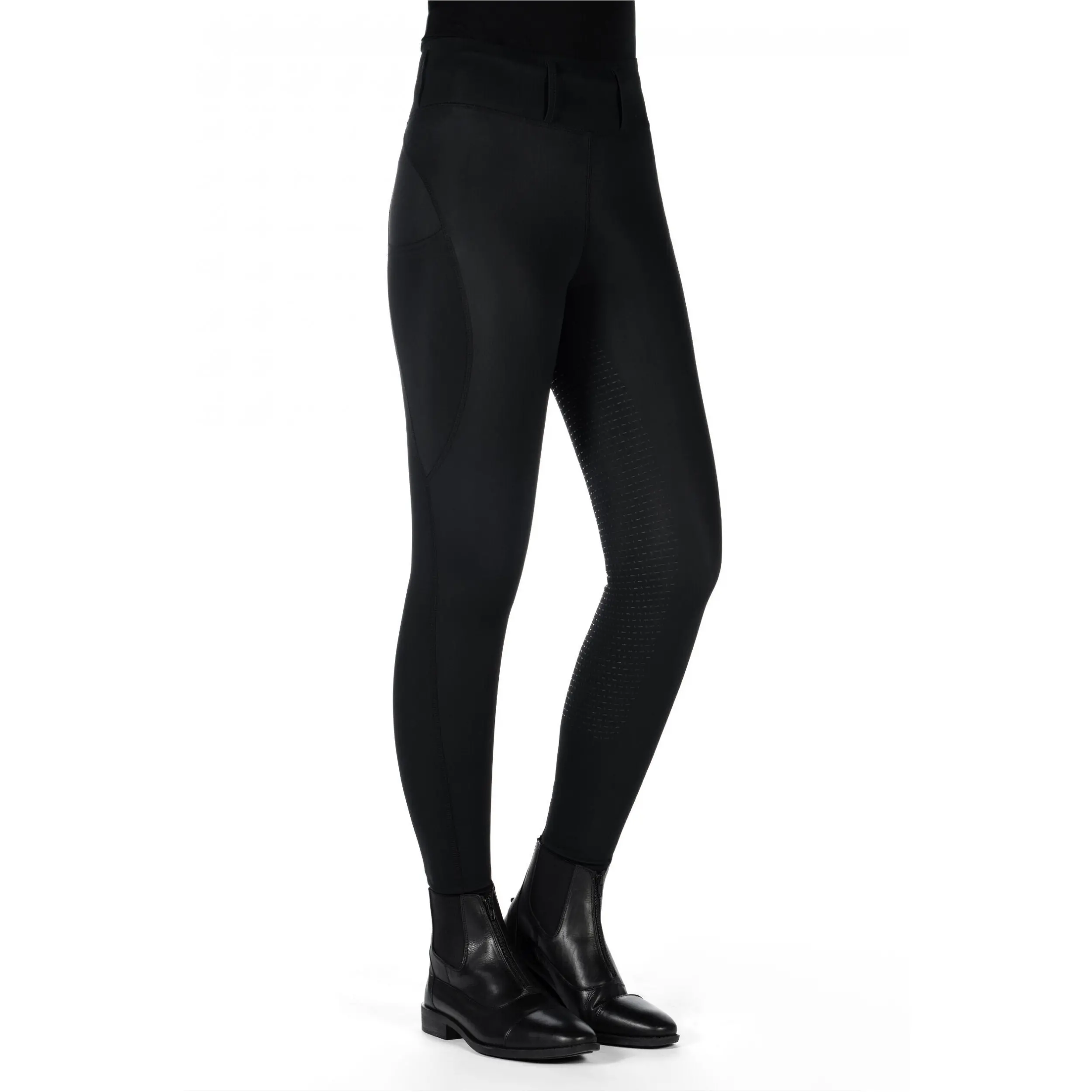 Kinder Reitleggings Silikon Vollbesatz JIL HIGH WAIST schwarz