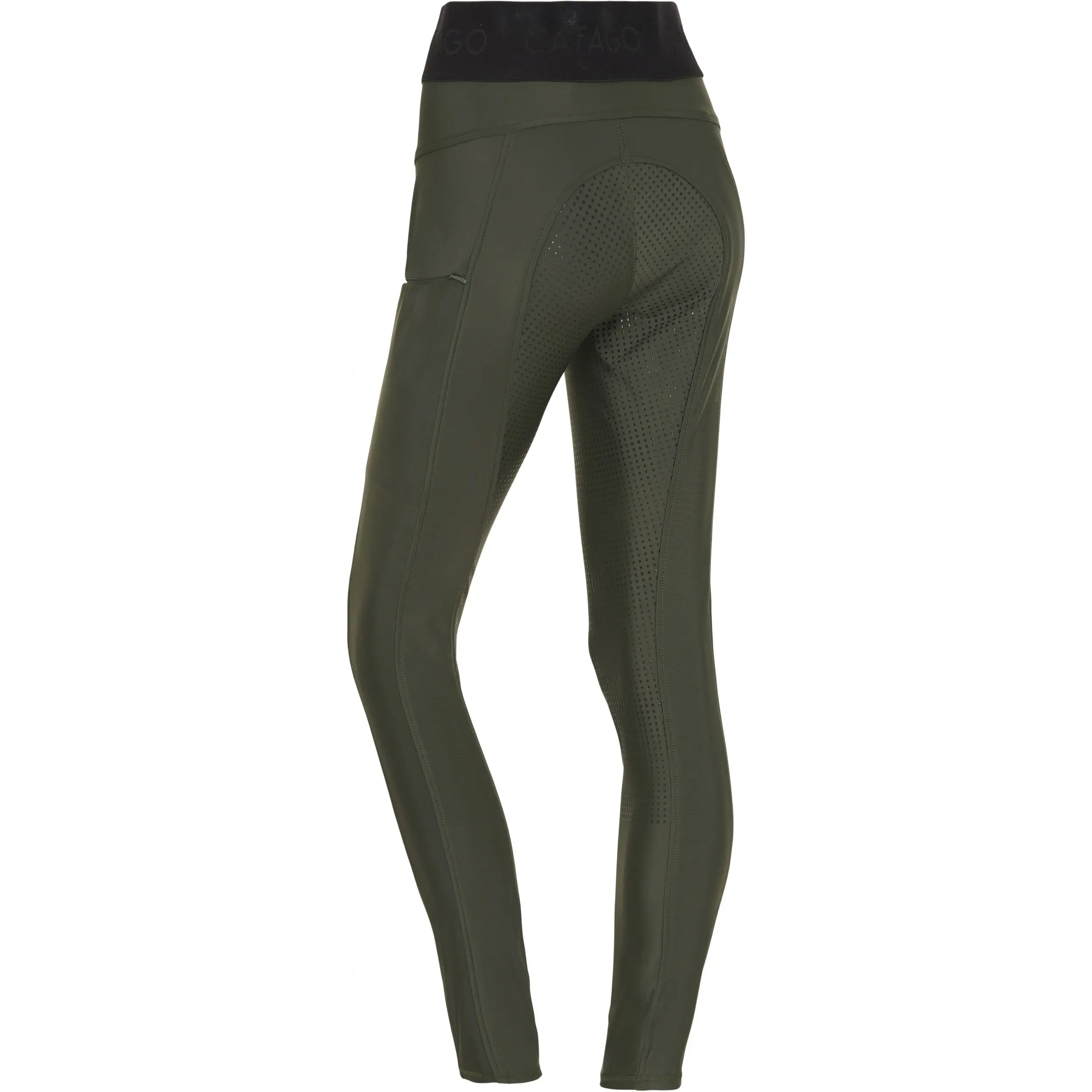 Damen Reitleggings Silikon Vollbesatz AROY mit hoher Taille forest