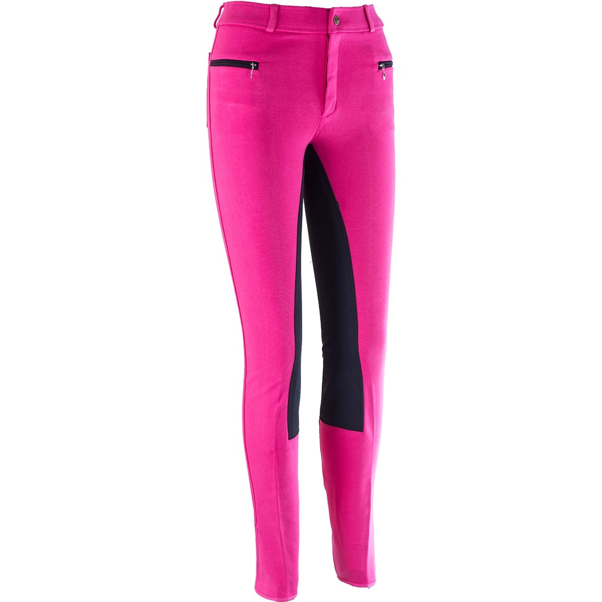 Kinder Reithose Vollbesatz BASICLINE pink/schwarz