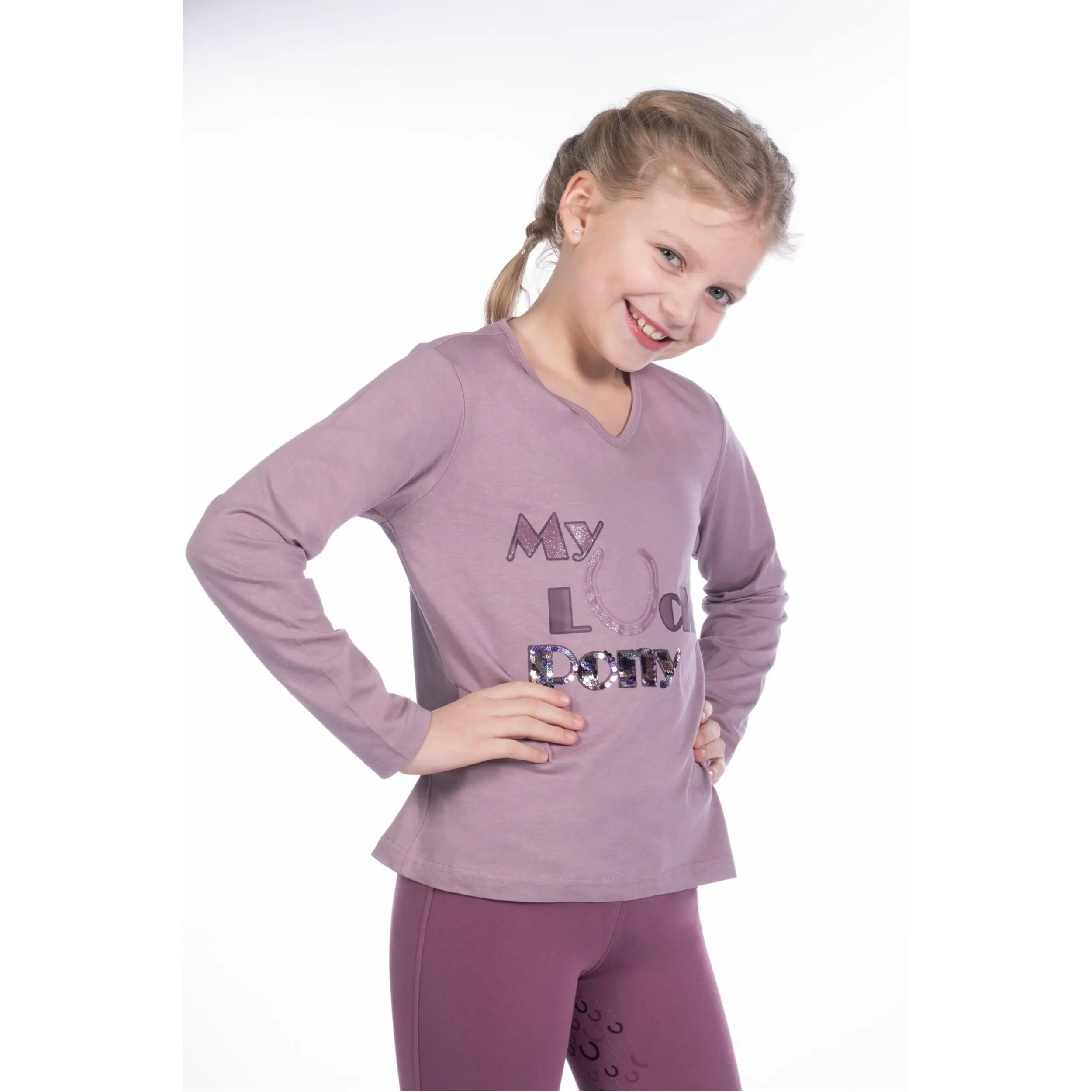 Kinder Langarmshirt ALVA PRINT mauve