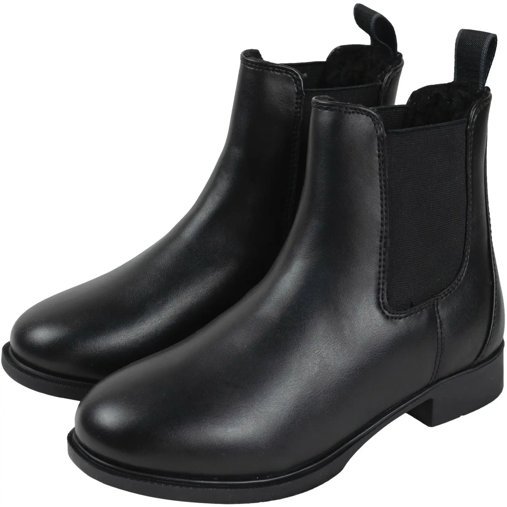 Winter Jodhpur Reitstiefeletten mit Teddyfutter Kunstleder schwarz soft