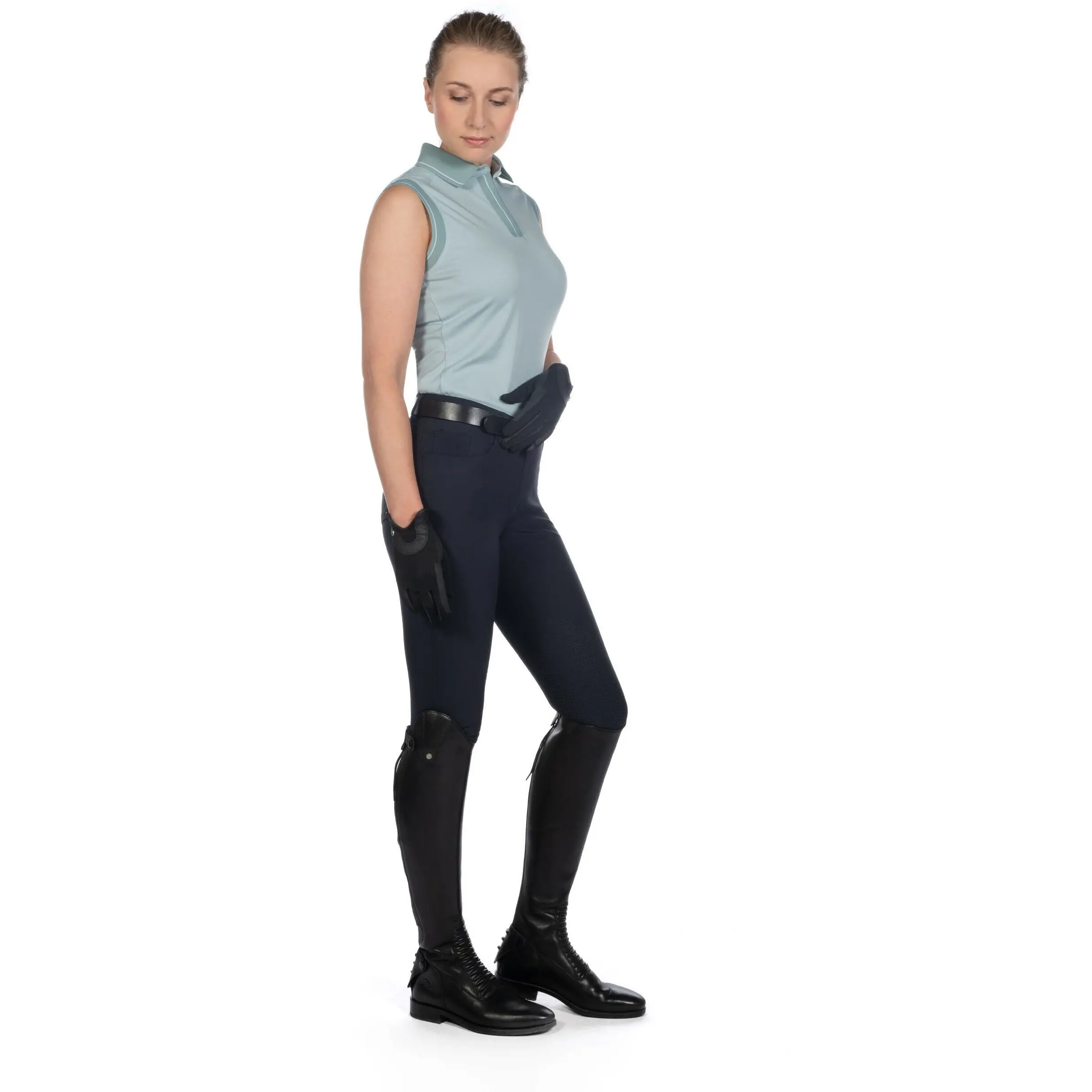 Damen Poloshirt ärmellos CATHERINE hellblau