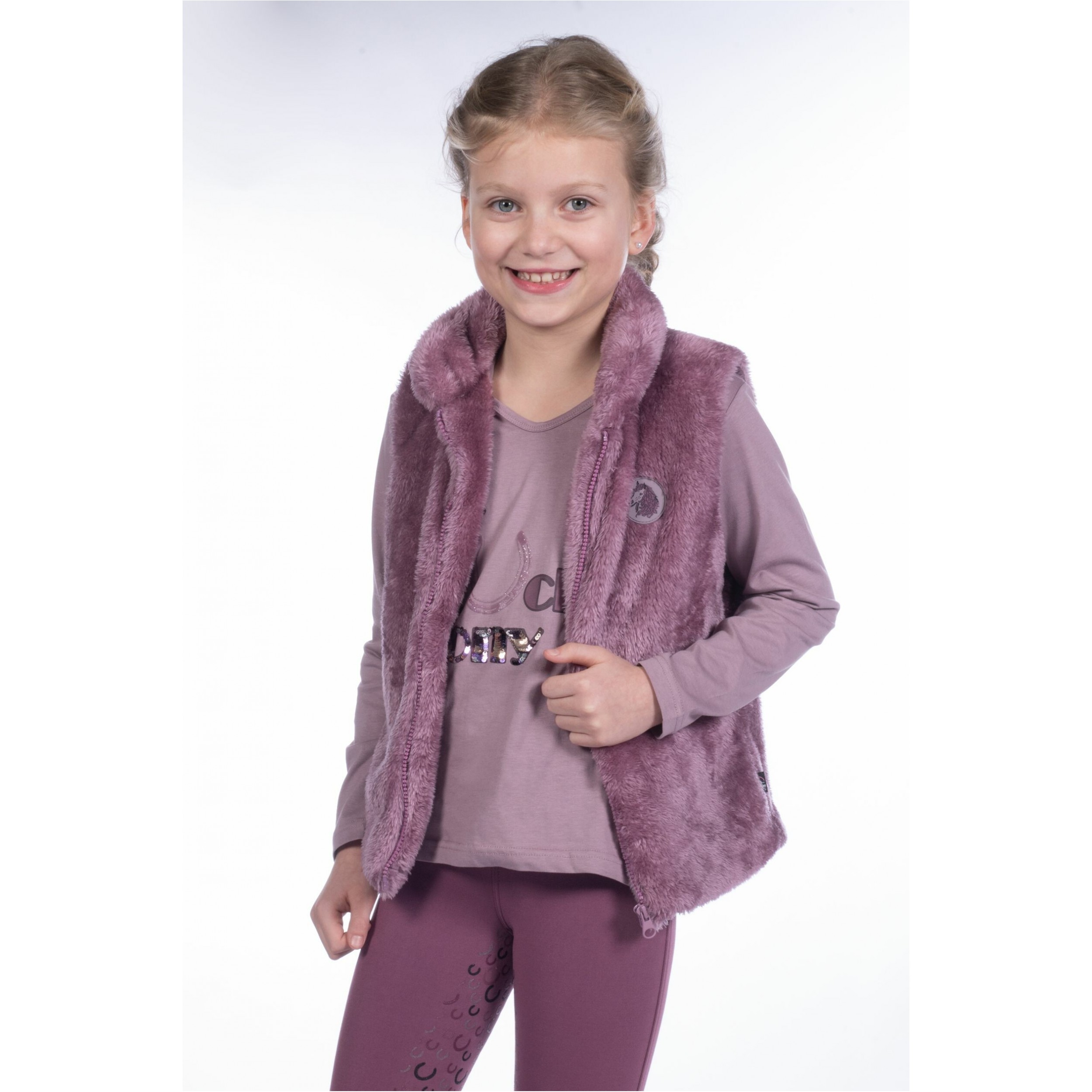 Winter Kinder Teddyweste ALVA lila