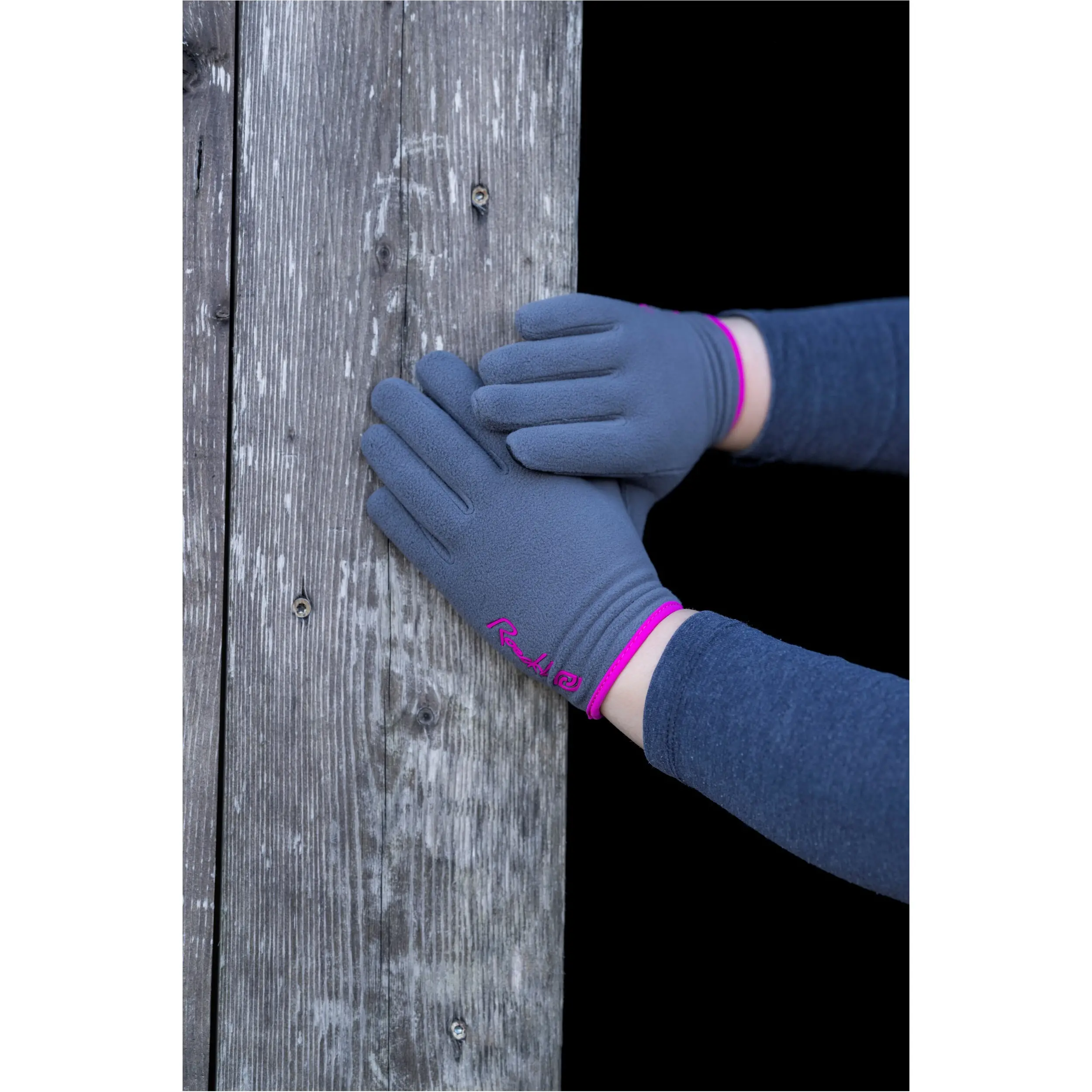 Winter Kinder Outdoorhandschuhe NOVILLE JUNIOR grey pinstripe/pop pink