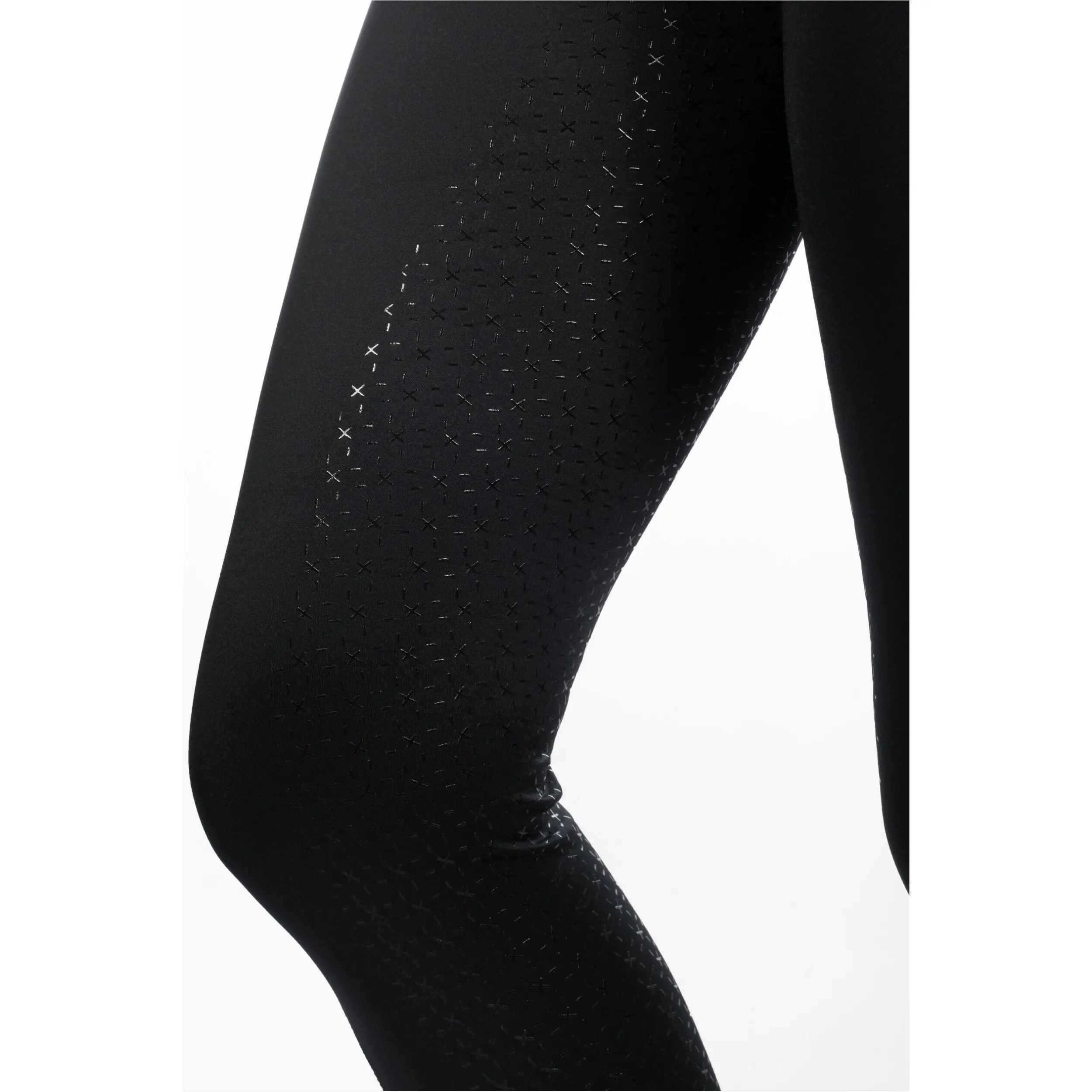 Kinder Reitleggings Silikon Vollbesatz HARBOUR ISLAND schwarz