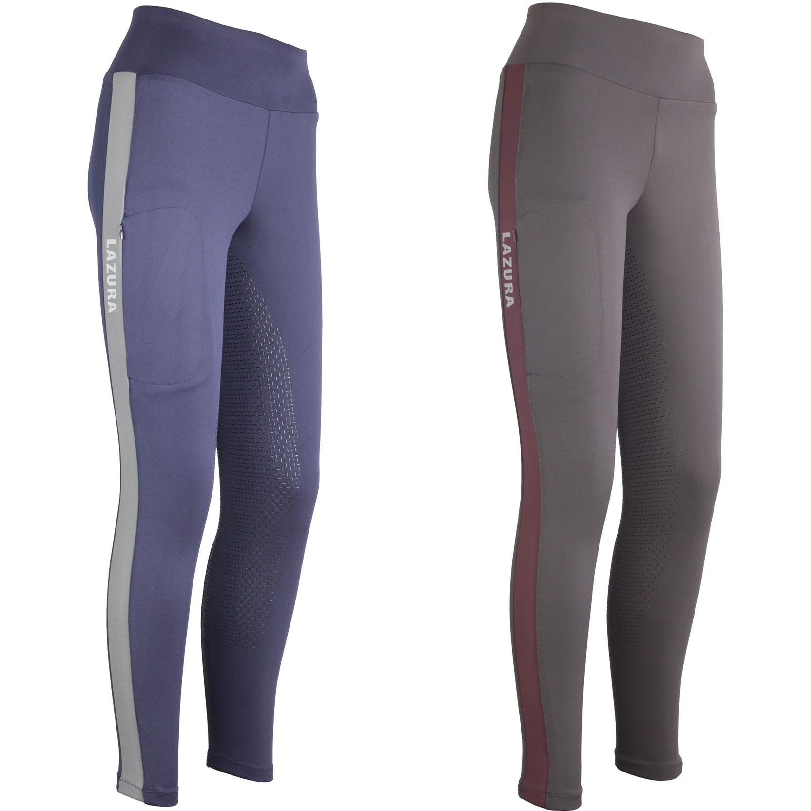 Damen Reitleggings Silikon Vollbesatz ODESSA marine/grau