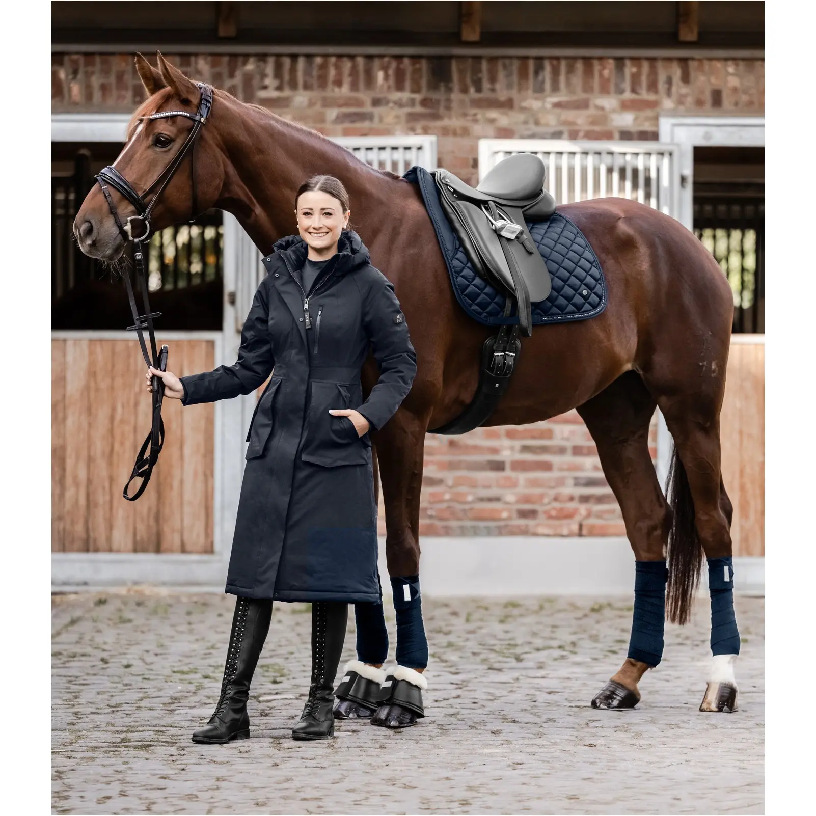 Damen Winter Reitmantel PERFORMANCE OPAL tiefblau