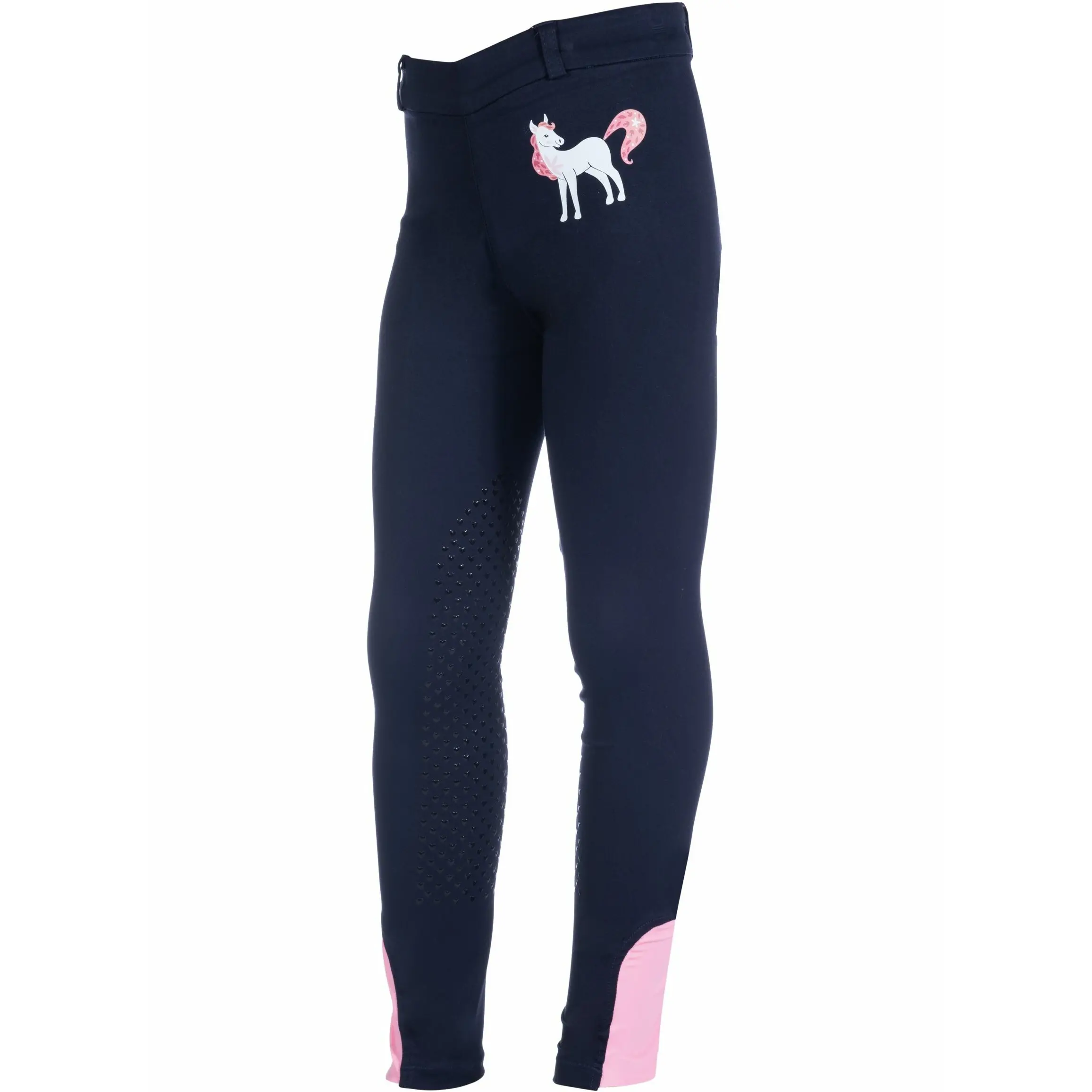 Kinder Reitleggings Silikon Kniebesatz PONY DREAM dunkelblau