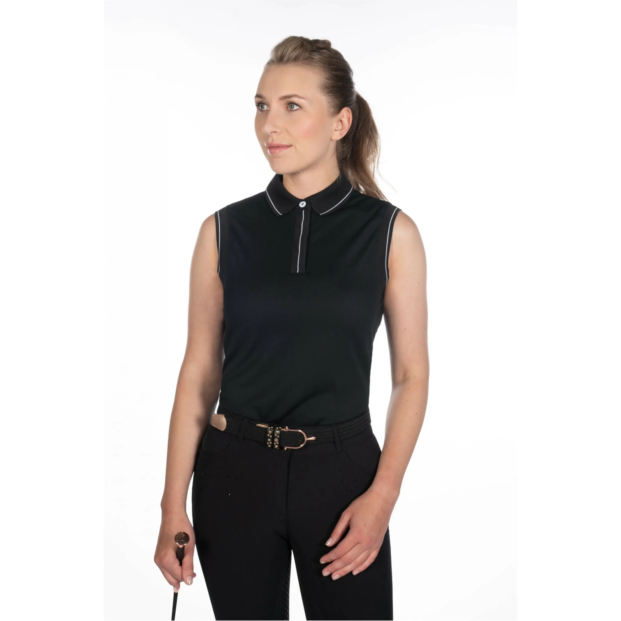 Damen Poloshirt ärmellos CATHERINE schwarz