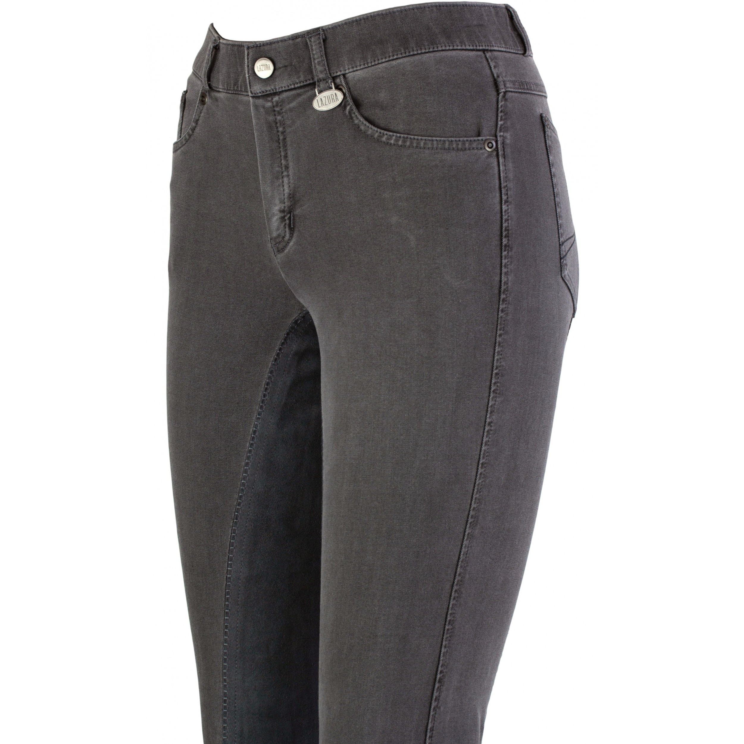 Damen Jodhpur Reithose Vollbesatz DINA Jeans hellgrau/asphalt 