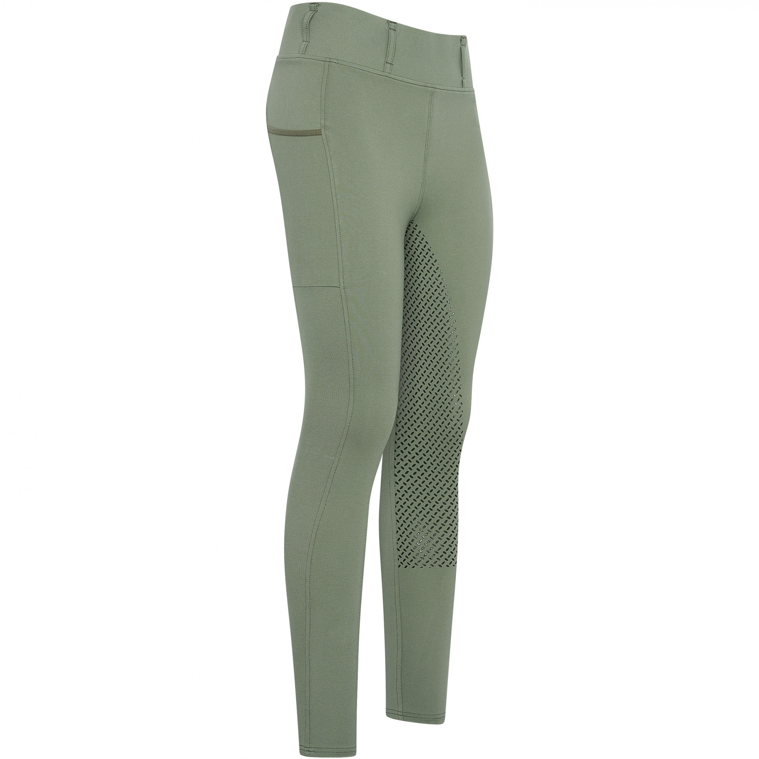 Damen Reitleggings Silikon Vollbesatz HVPLuci oil green