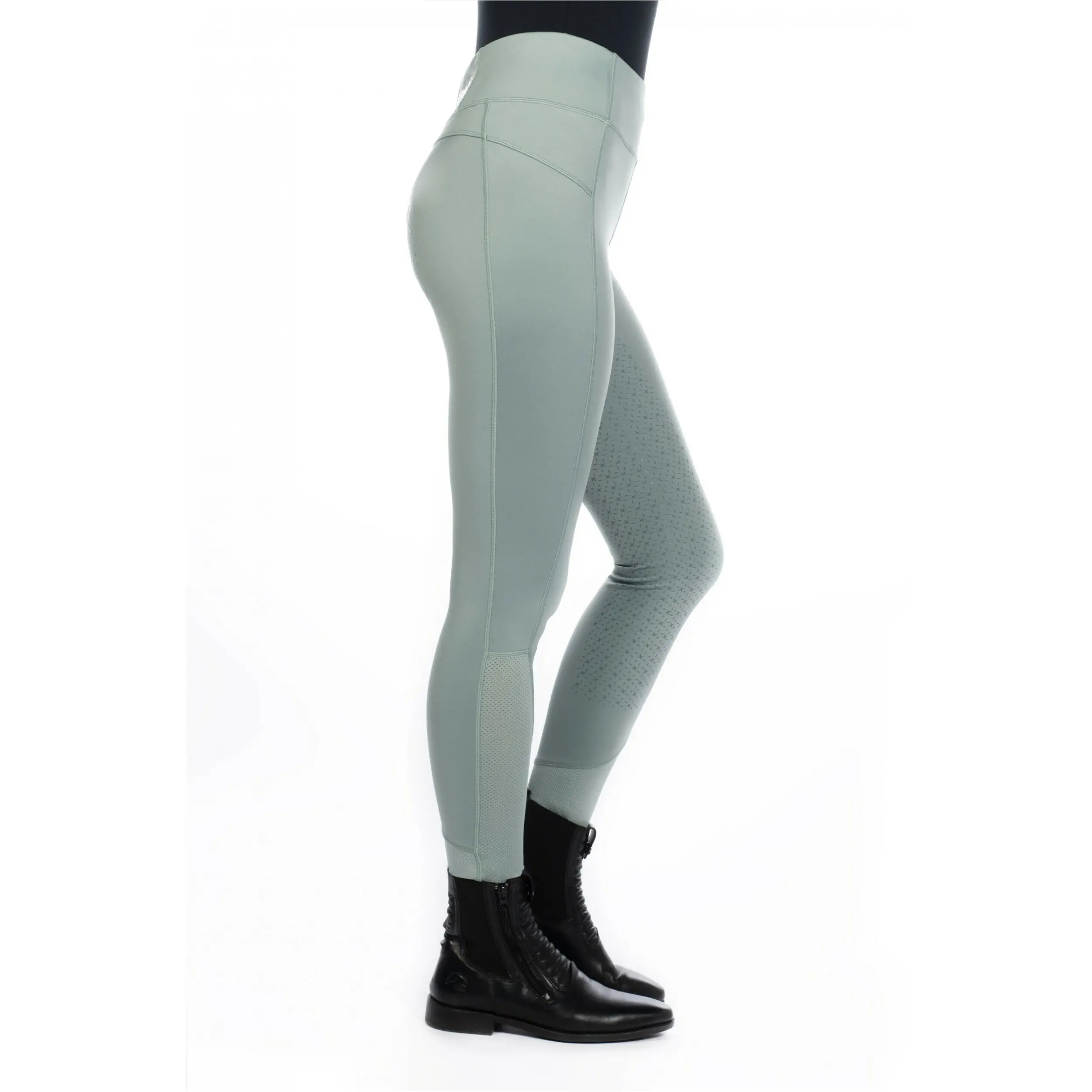 Kinder Reitleggings Silikon Vollbesatz HARBOUR ISLAND salbei