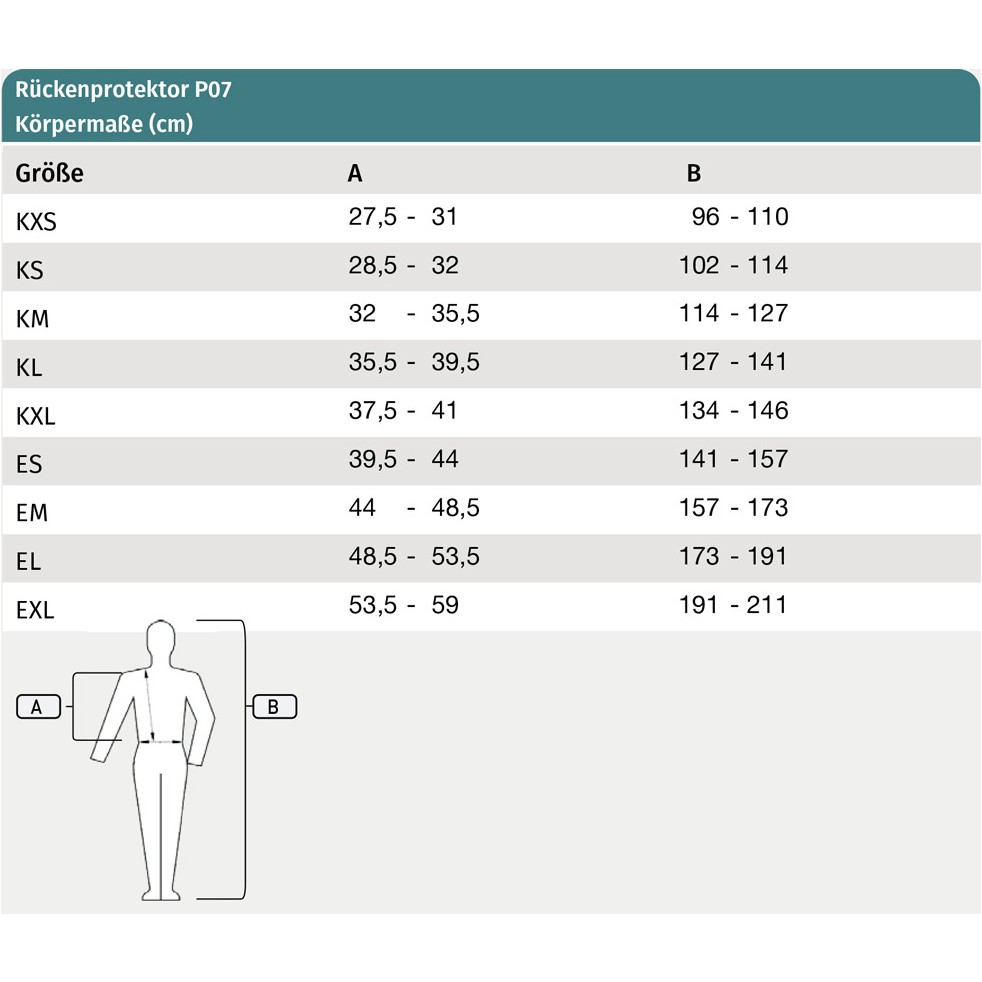 Kinder Rückenprotektor P07 flexible schwarz