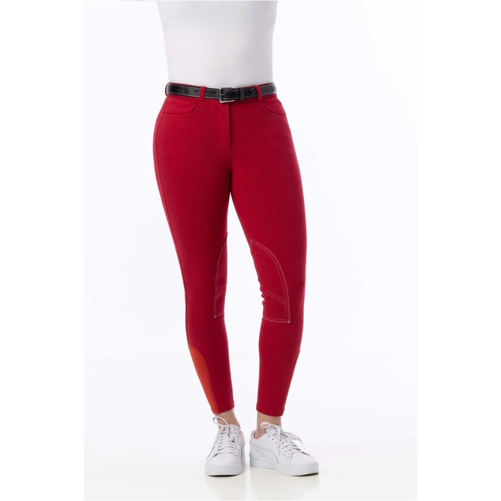 Damen Reithose Kniebesatz ALEXANDRIE rot