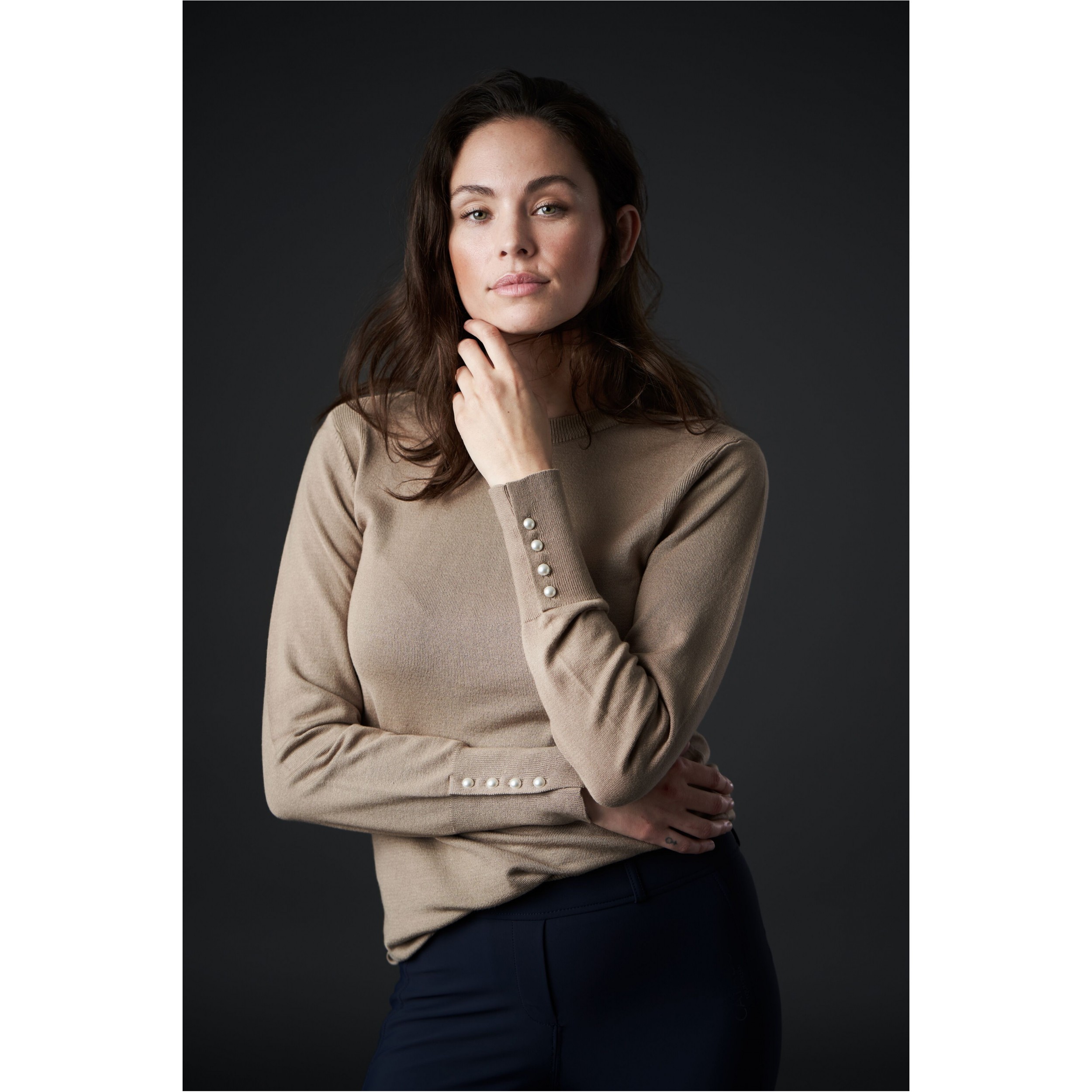 Damen Strickpullover ROBYN beige melange