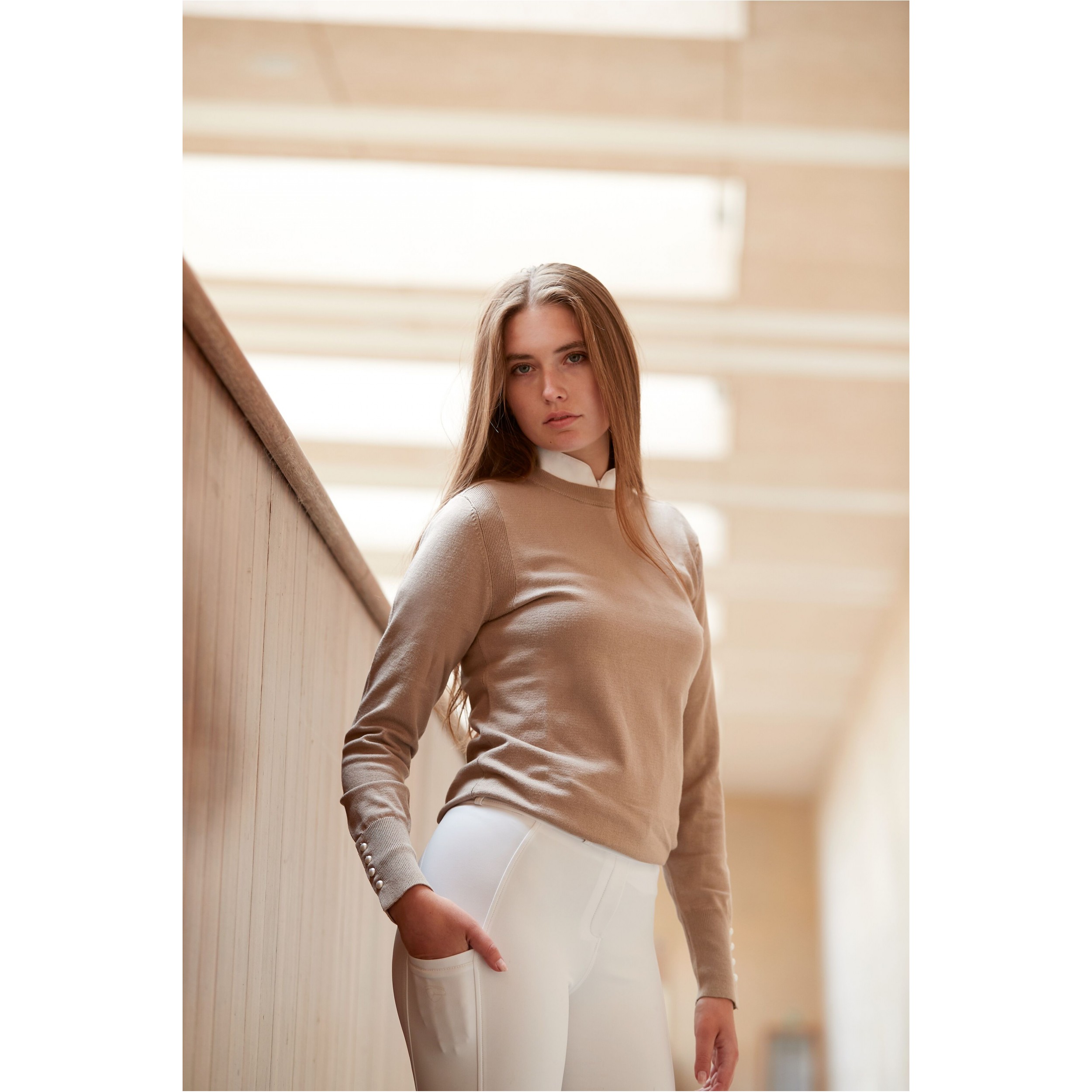 Damen Strickpullover ROBYN beige melange