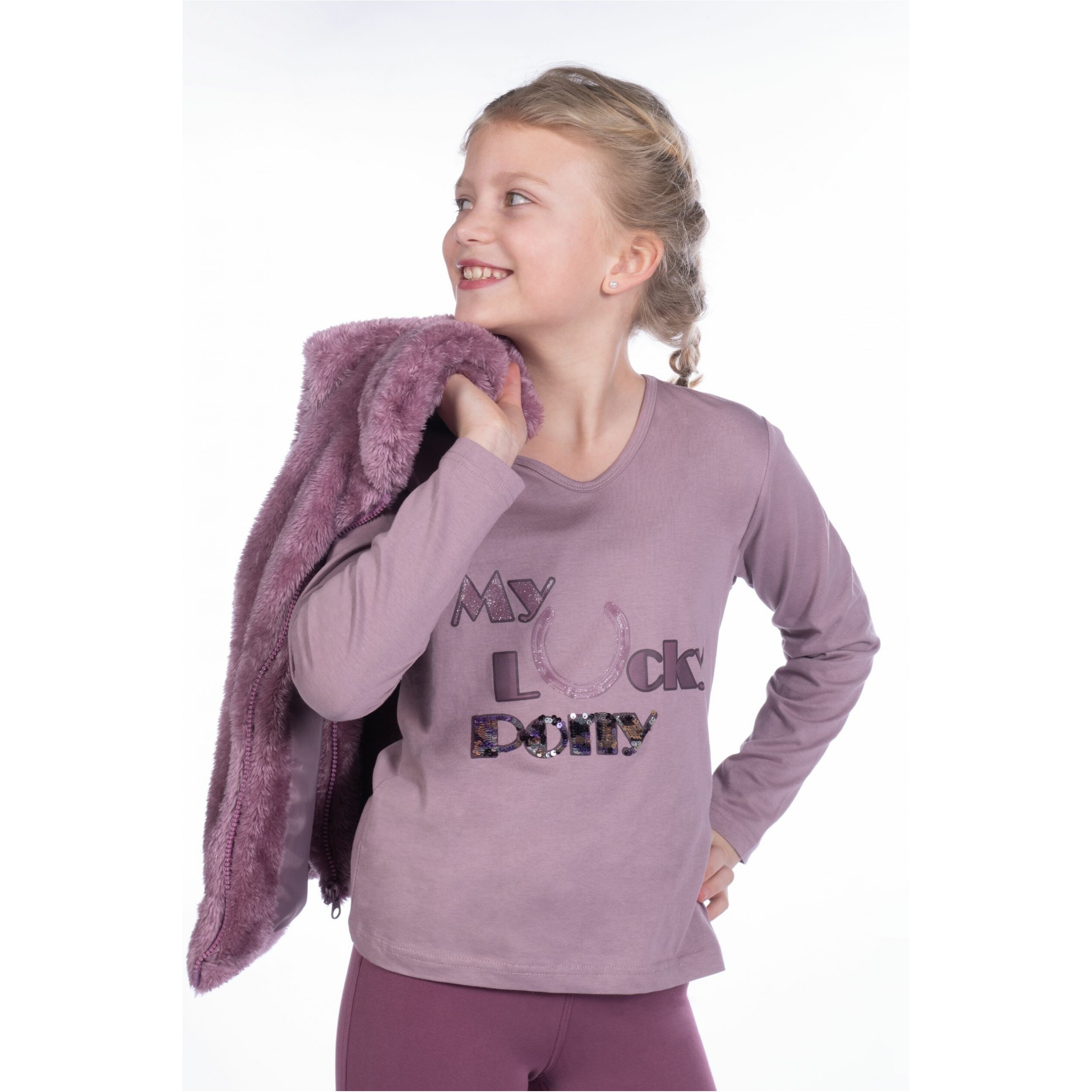 Kinder Langarmshirt ALVA PRINT mauve