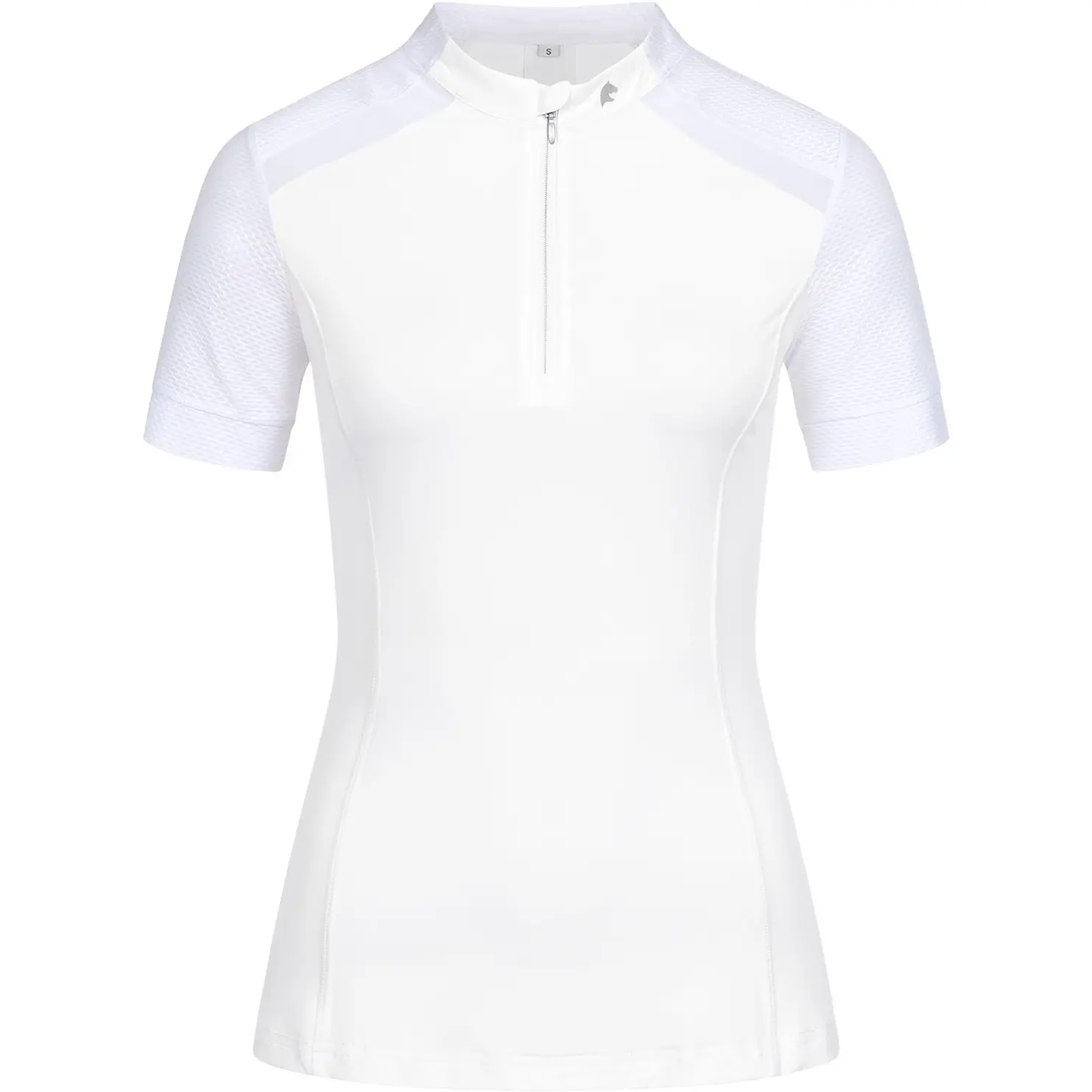 Damen Funktions-Zip-Shirt NANCY mit Mesheinsätzen weiß