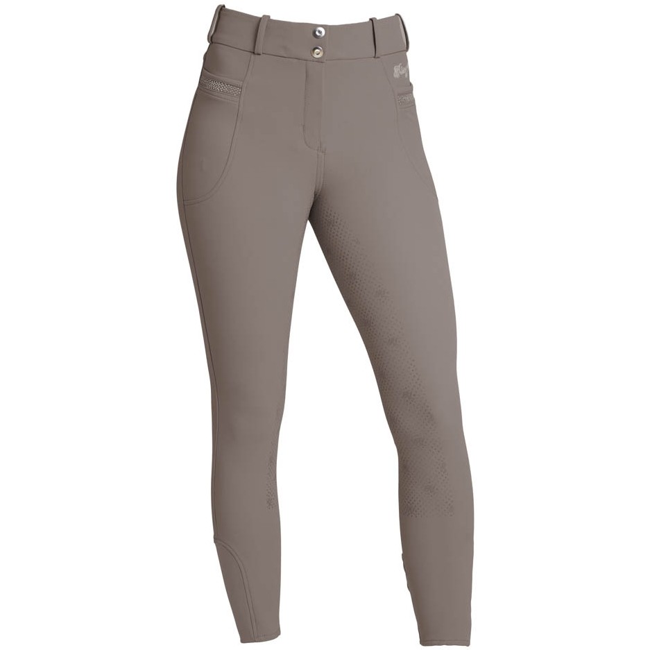 Damen Reithose Silikon Vollbesatz KLKadi E-Tec beige cinder