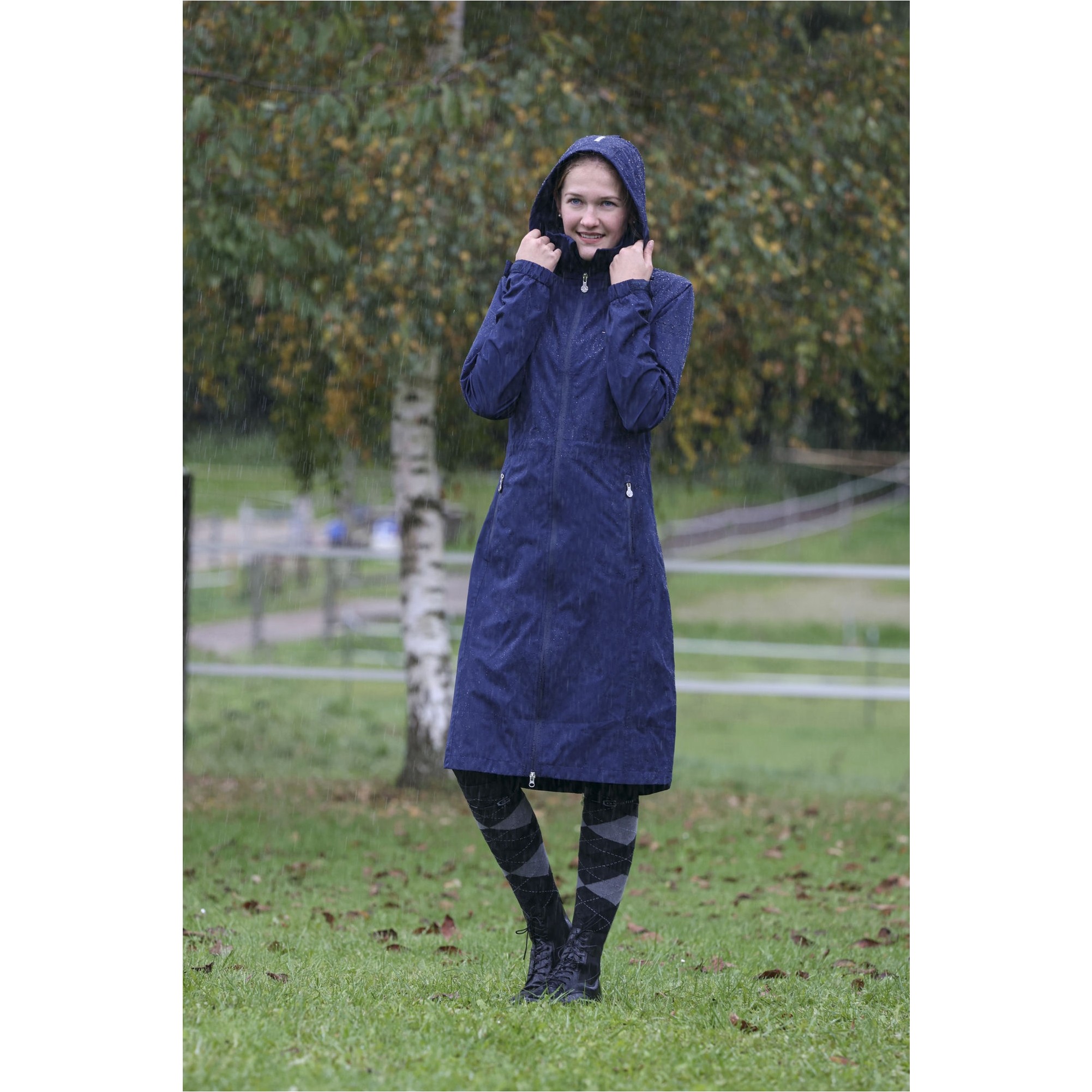 Damen Regenmantel navy