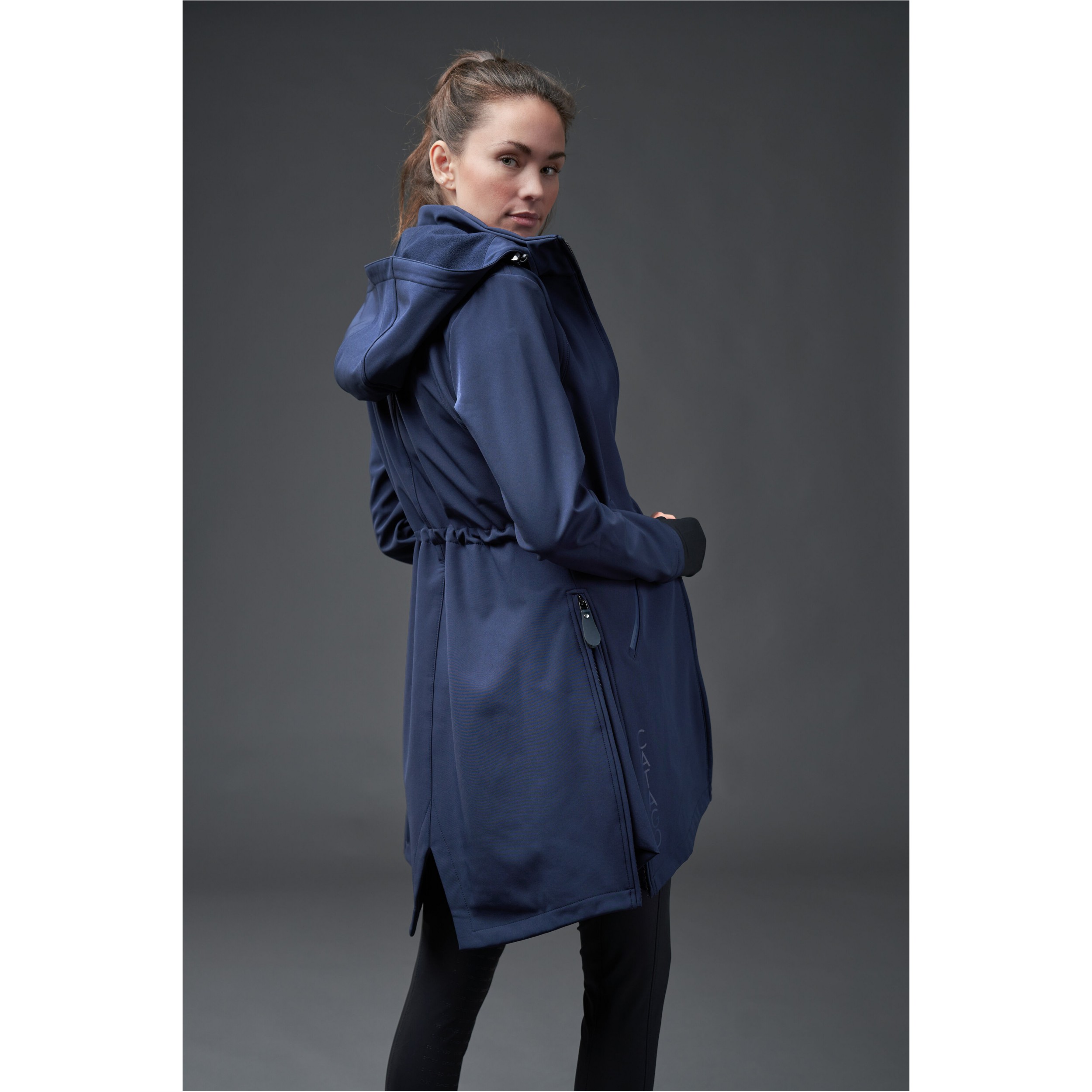 Damen Softshell-Reitjacke lang ABBY navy