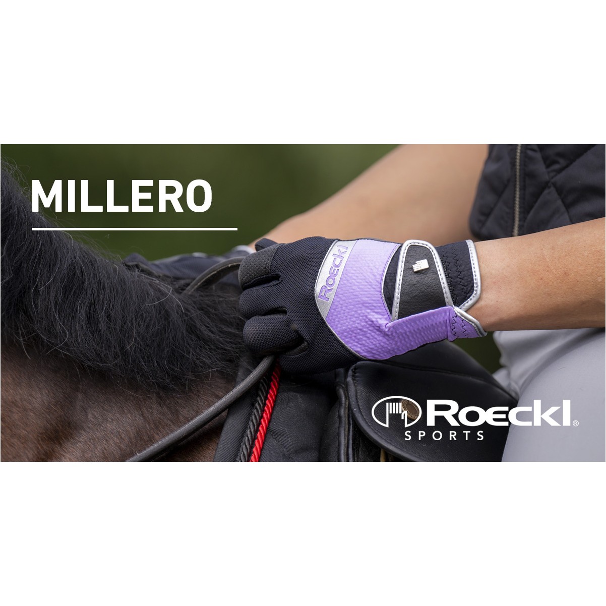 Reithandschuhe MILLERO black/lilac macaron