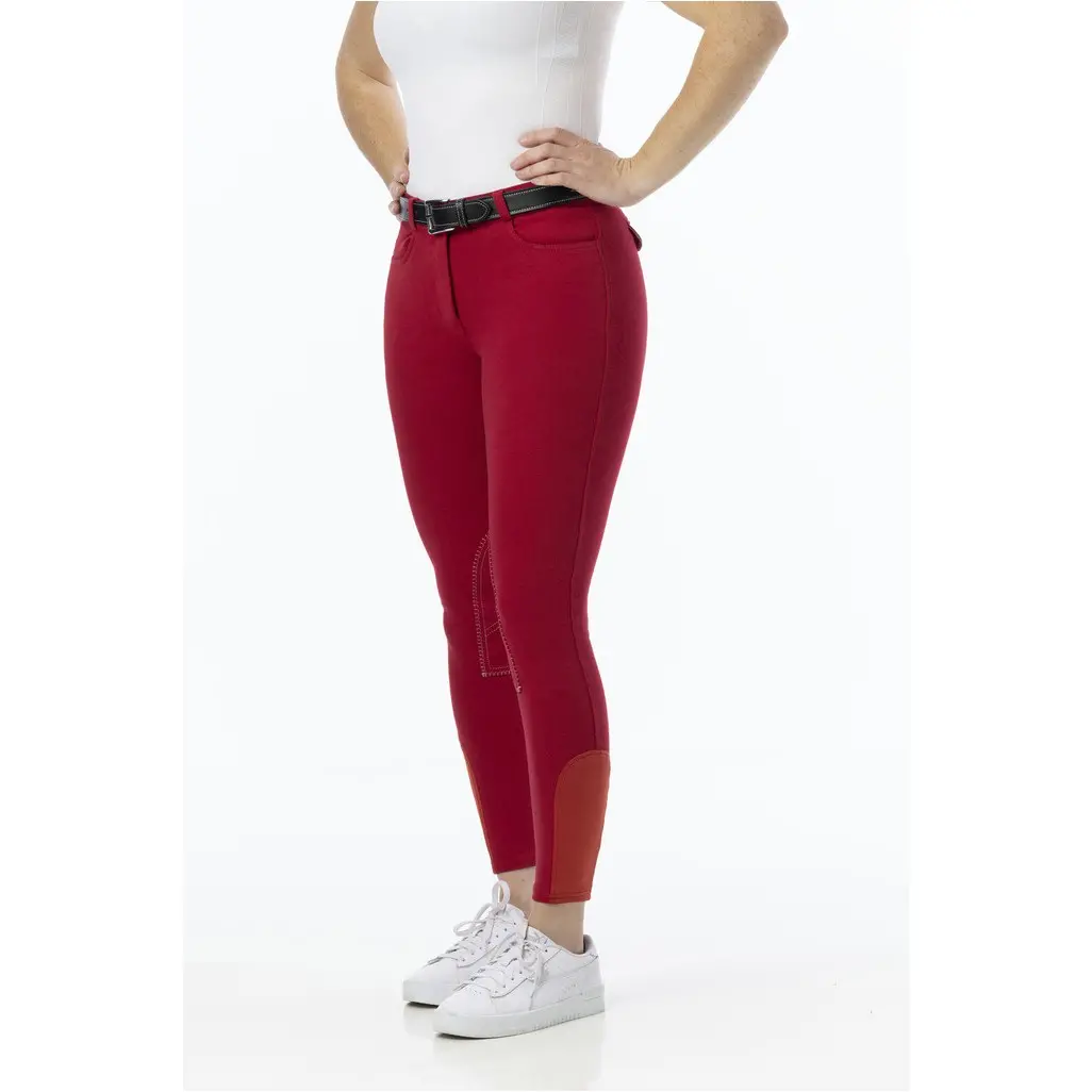 Damen Reithose Kniebesatz ALEXANDRIE rot