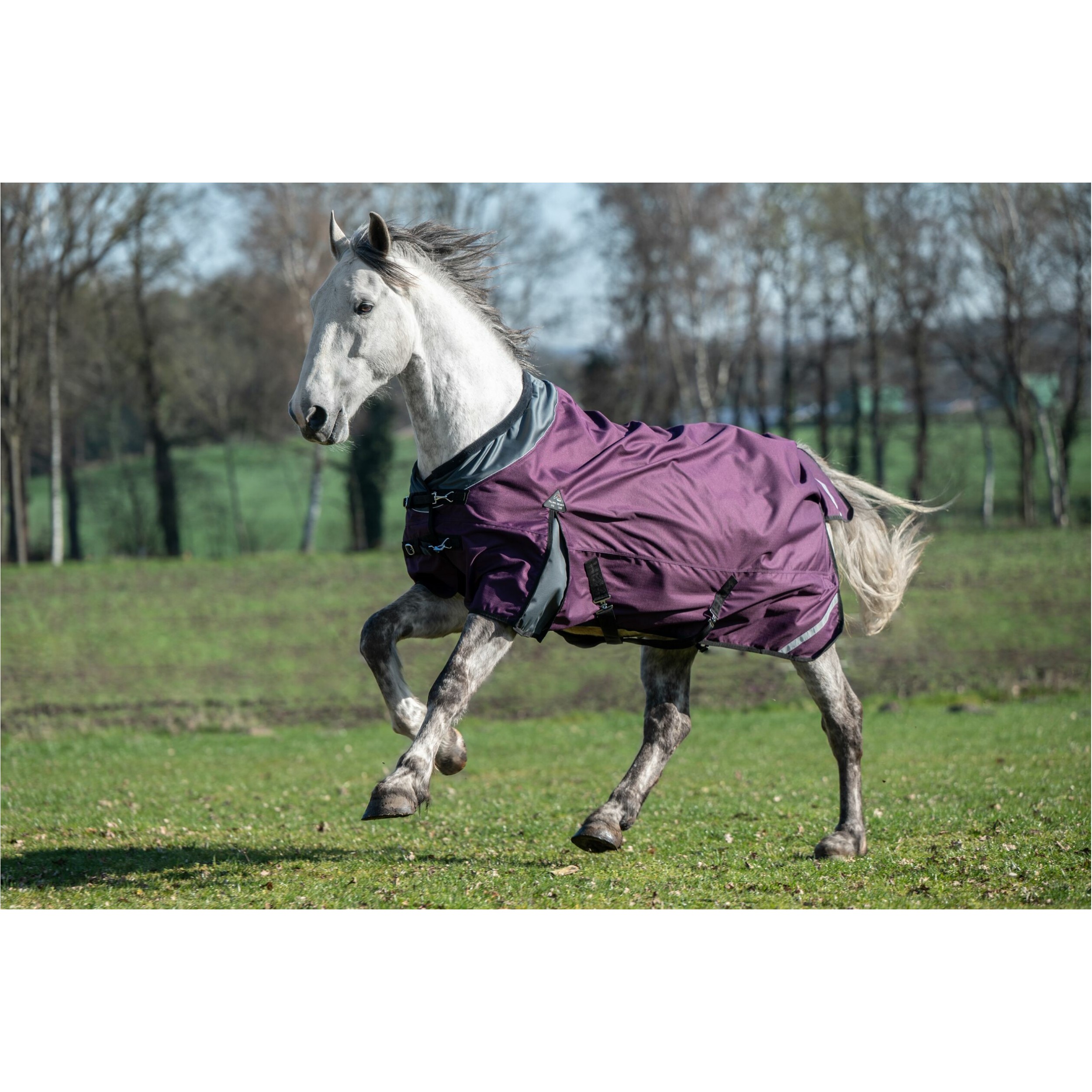 Weidedecke 1200D mit Polarfleece LIBERTY weinrot/grau