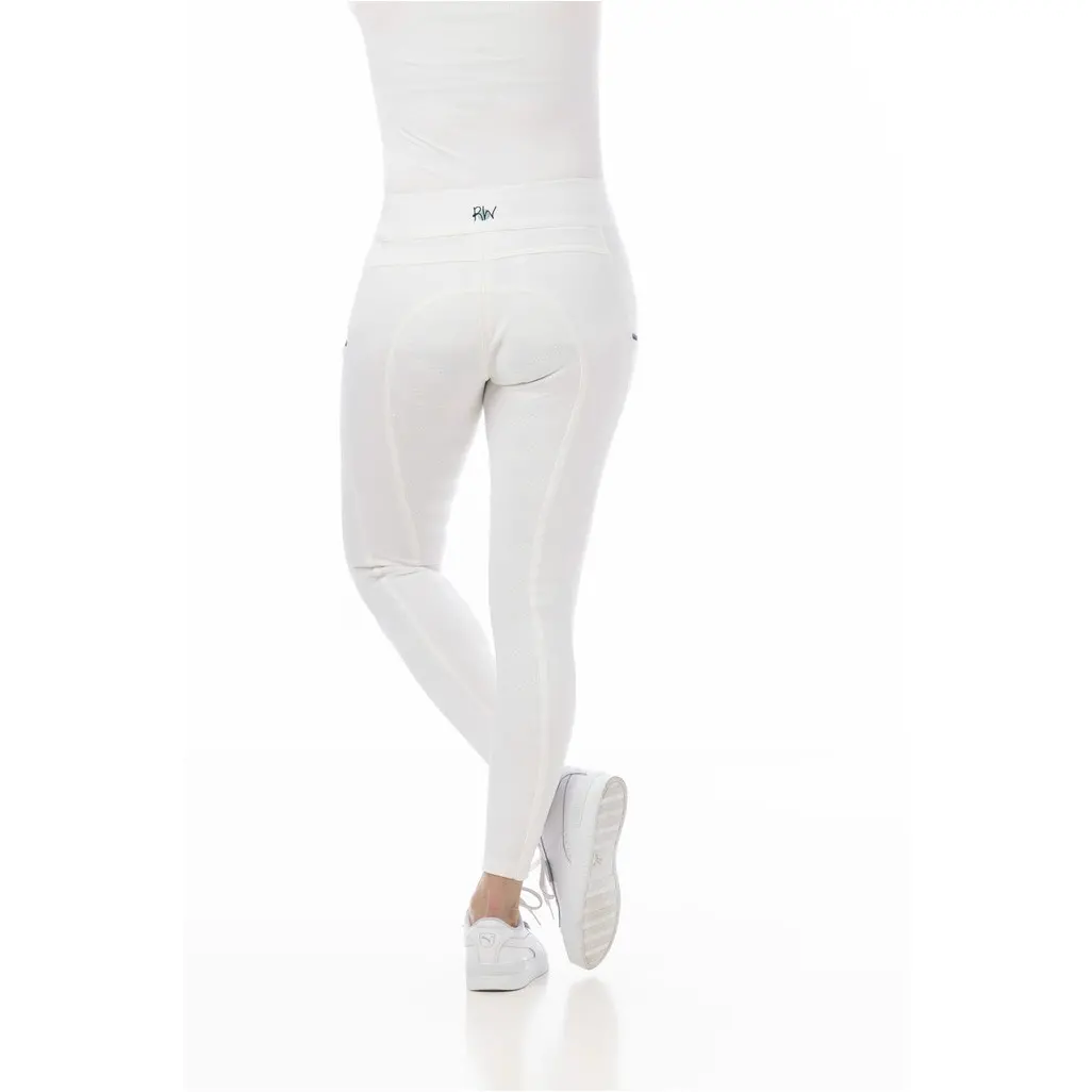 Damen Reitleggings Silikon Vollbesatz AGADIR weiß