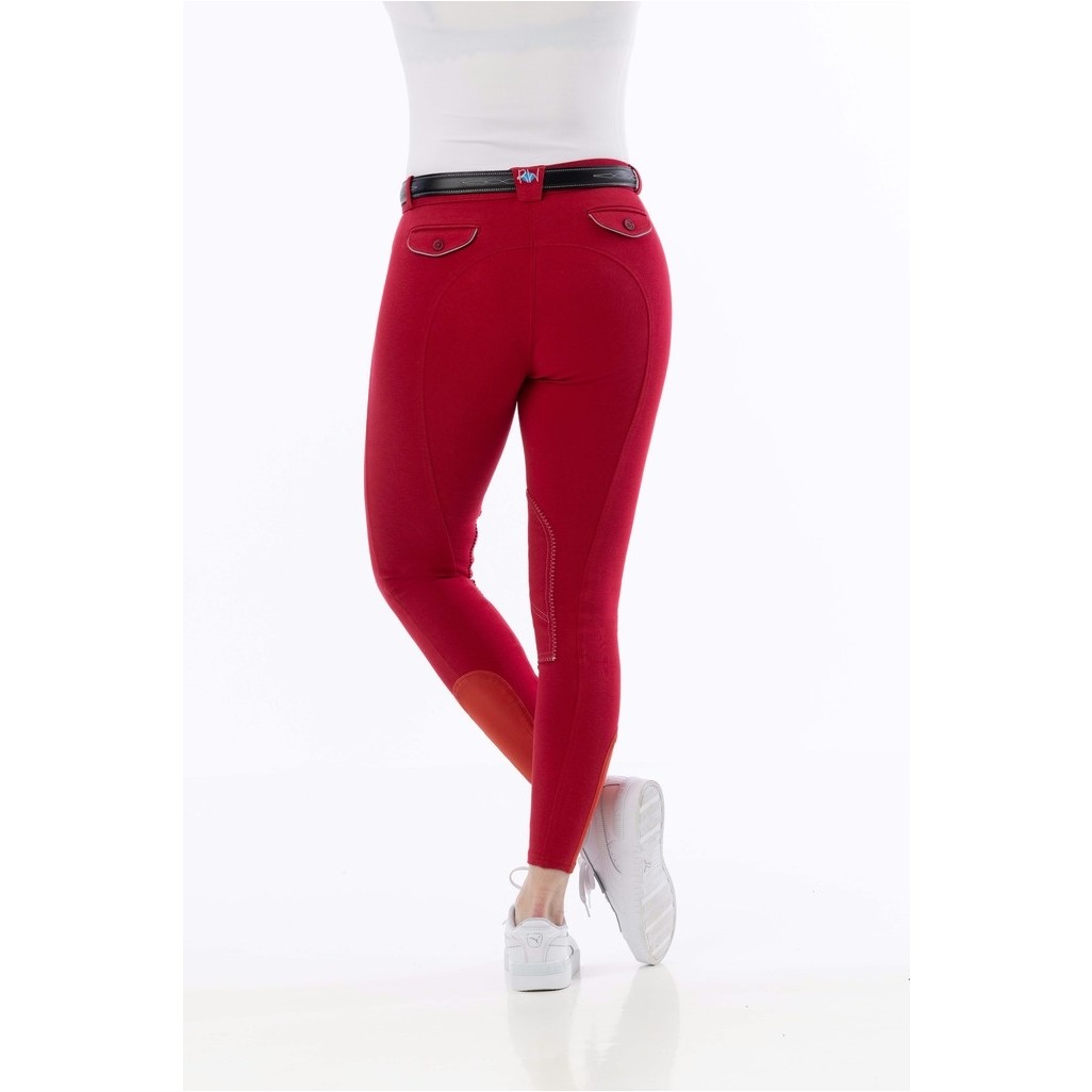 Damen Reithose Kniebesatz ALEXANDRIE rot