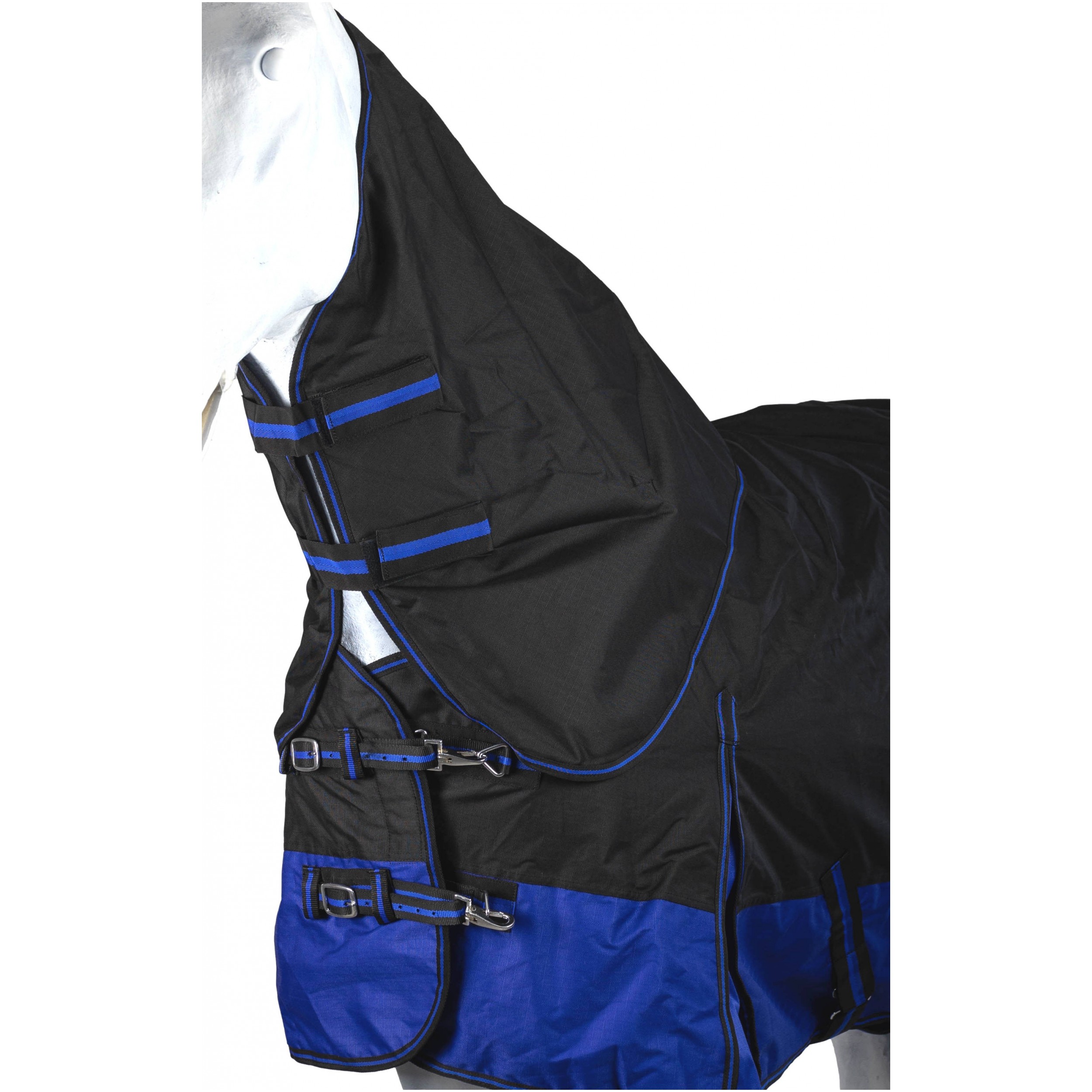 Weidedecke Full Neck Polarfleece 600D BASICLINE schwarz/royalblau - Posten